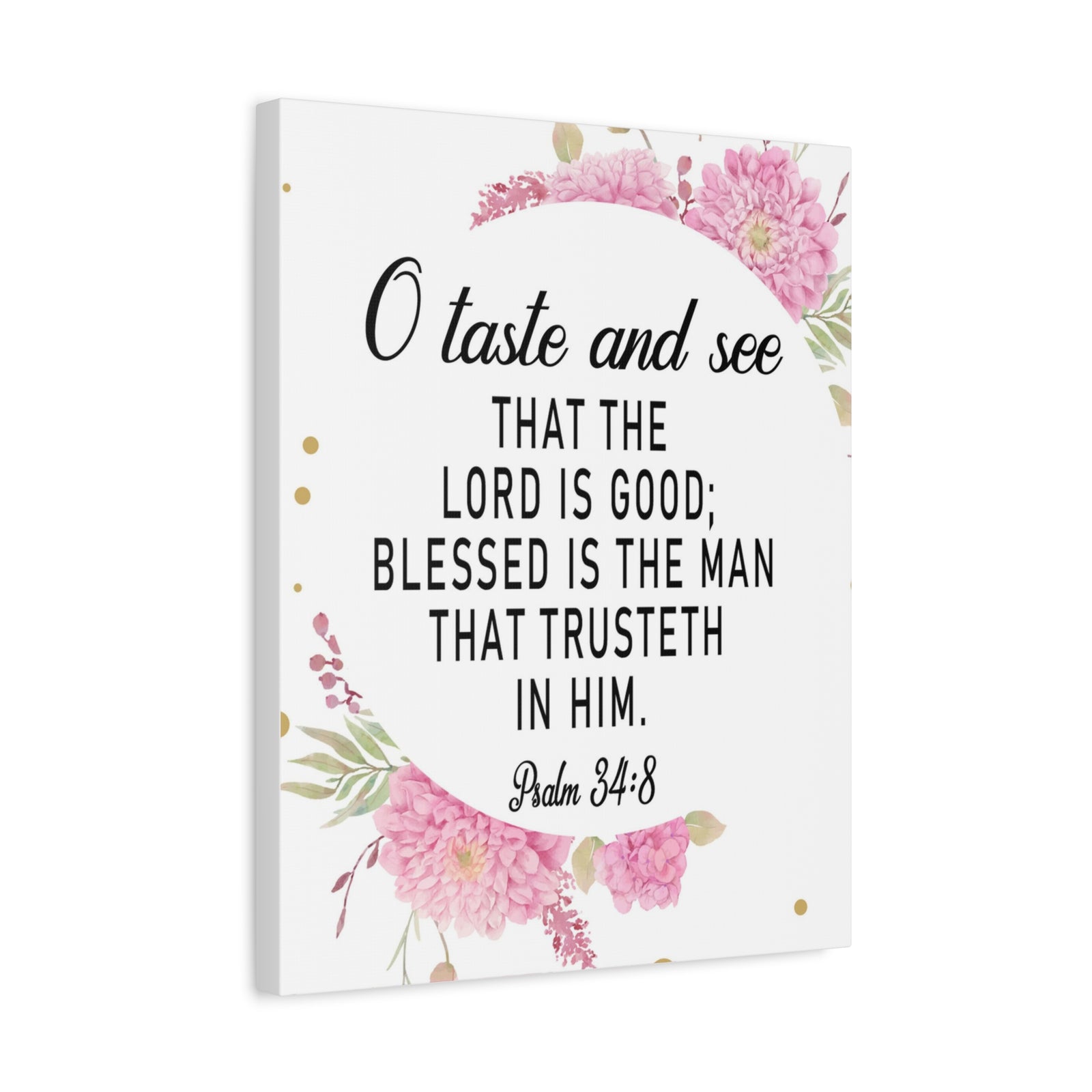 Bible Verse Canvas O Taste and See Psalm 34:8 Scripture Wall Art Christian Home Decor-Express Your Love Gifts