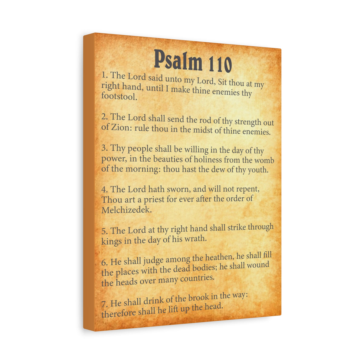 Scripture Walls Psalm 110 Gold Bible Chapter Canvas Christian Wall Art Ready to Hang-Express Your Love Gifts