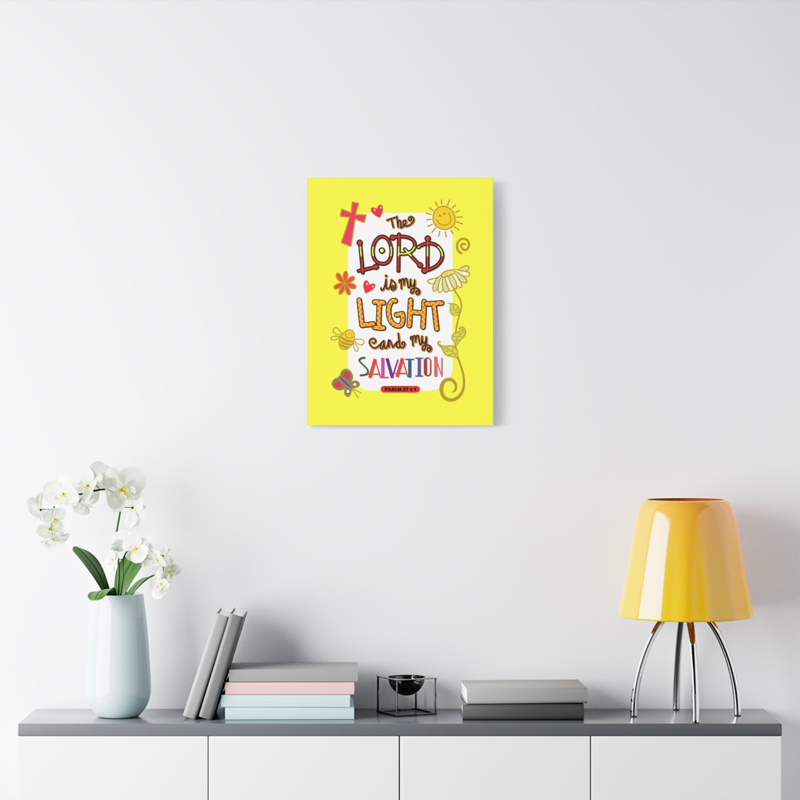 Scripture Walls Lord Is My Light Psalm 27:1 Bible Verse Canvas Christian Wall Art Ready to Hang-Express Your Love Gifts