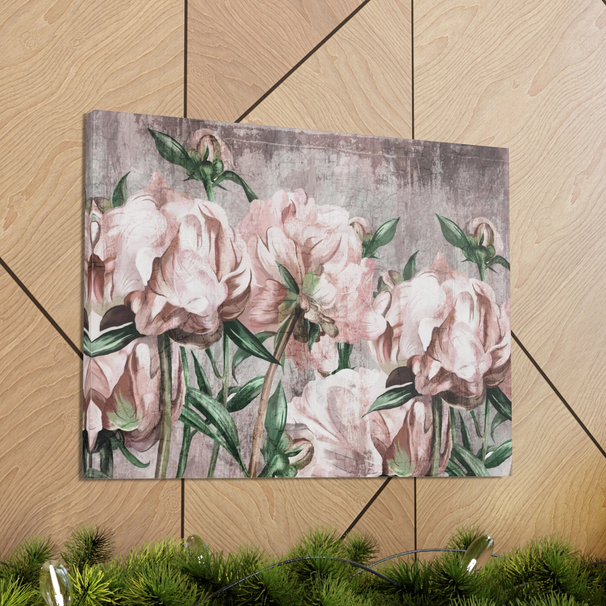 Large Art Peony Painted Flower Canvas Wall Art for Home Decor Ready-to-Hang-Express Your Love Gifts