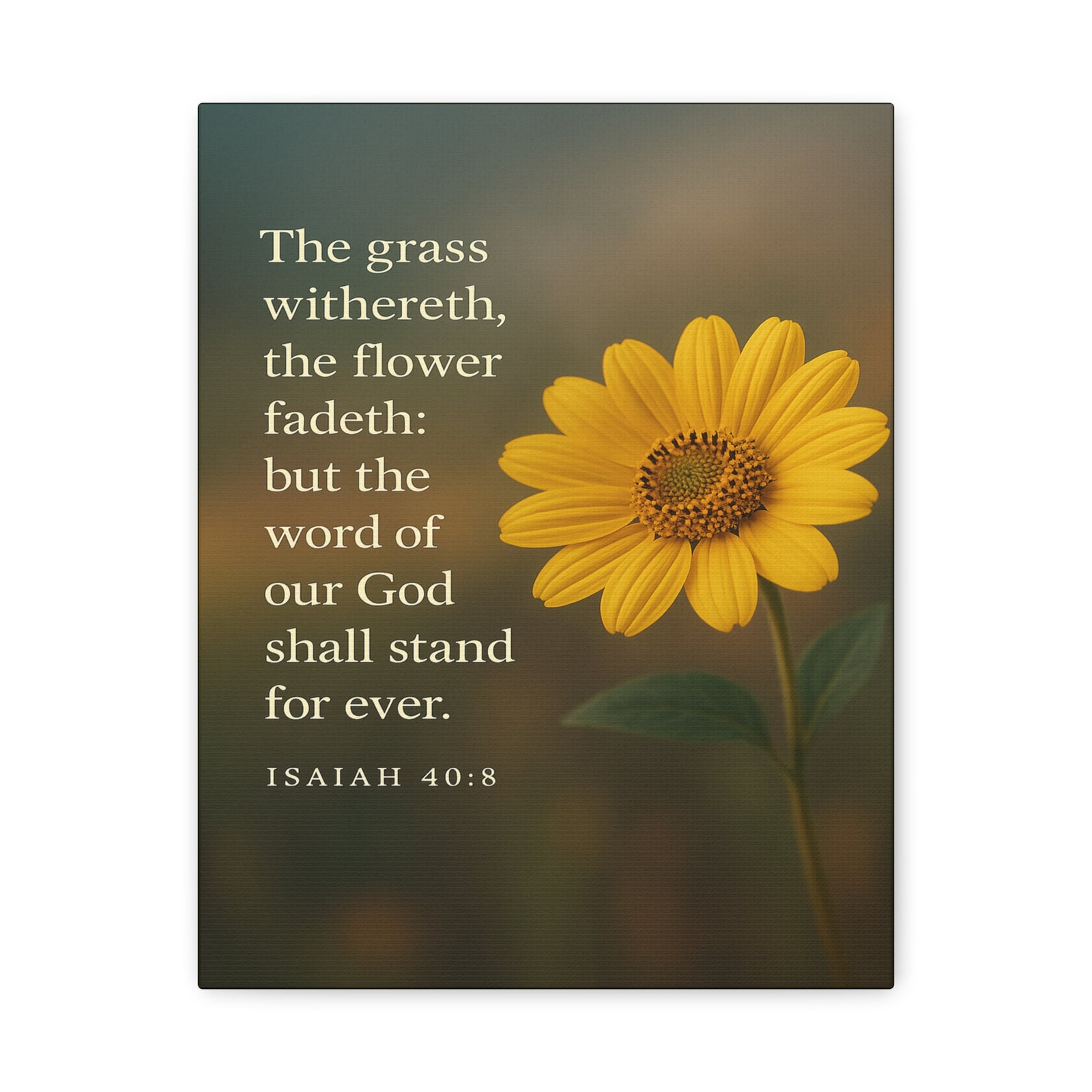 Bible Verse Canvas Isaiah 40:8 Christian Home Décor Wall Art Scripture Ready to Hang Faith Print-Express Your Love Gifts