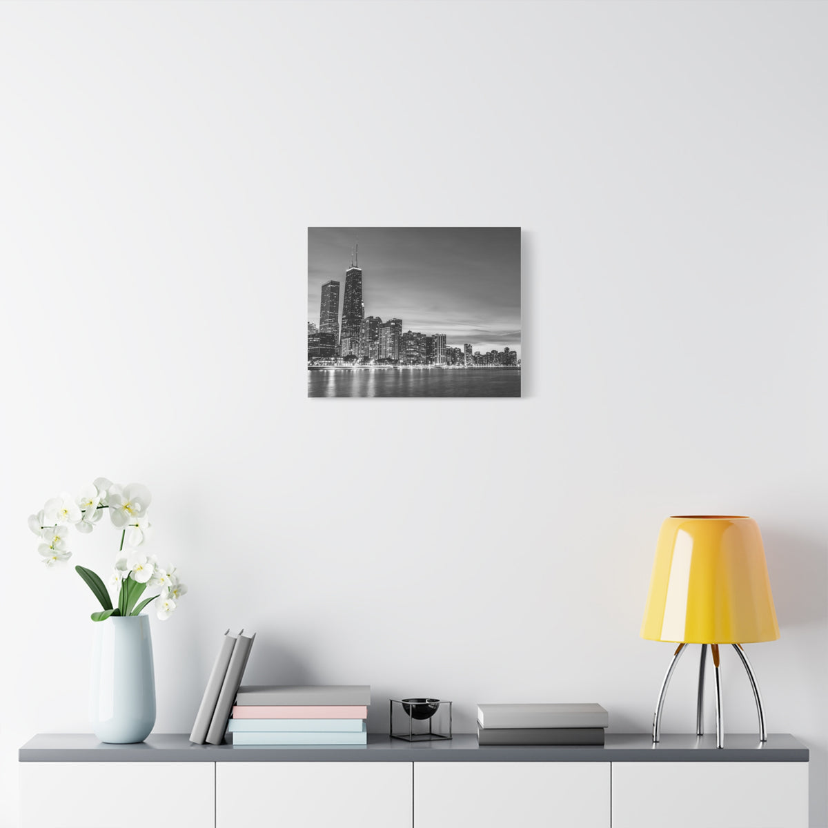 Chicago Black And White Skyline Canvas Artwork High-Quality Breathtaking Stunning Cityscape for Home Decor Ready to Hang-Express Your Love Gifts