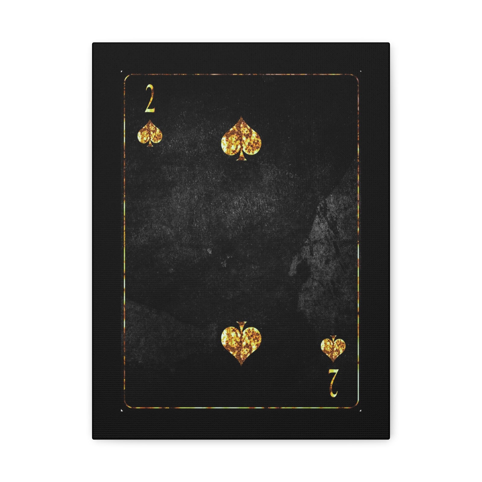 Two Of Spades Grunge Card Playing Card Canvas Wall Art for Home Decor Ready-to-Hang-Express Your Love Gifts
