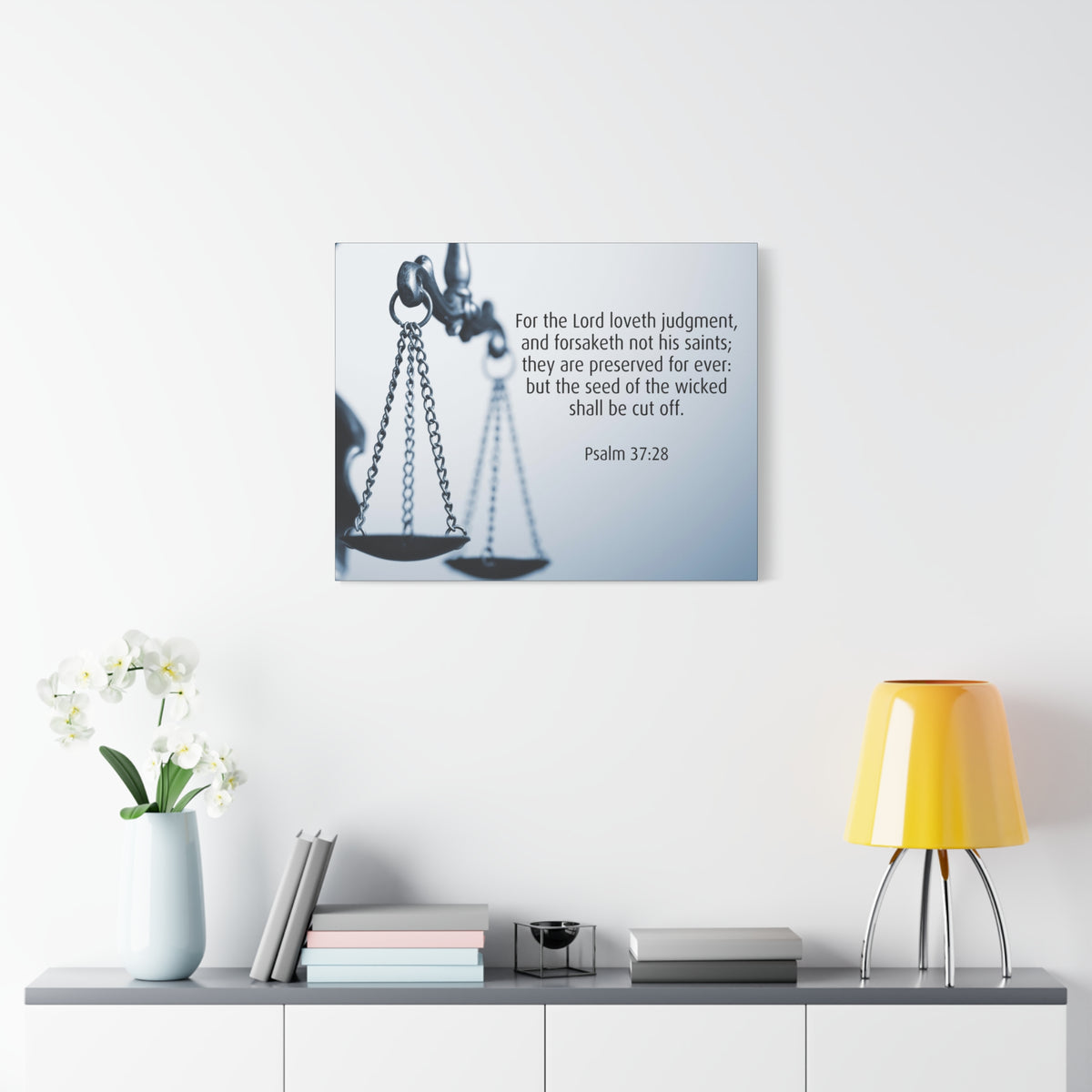 Scripture Canvas Lord Loveth Judgment Psalm 37:28 Christian Wall Art Bible Verse Print Ready to Hang-Express Your Love Gifts