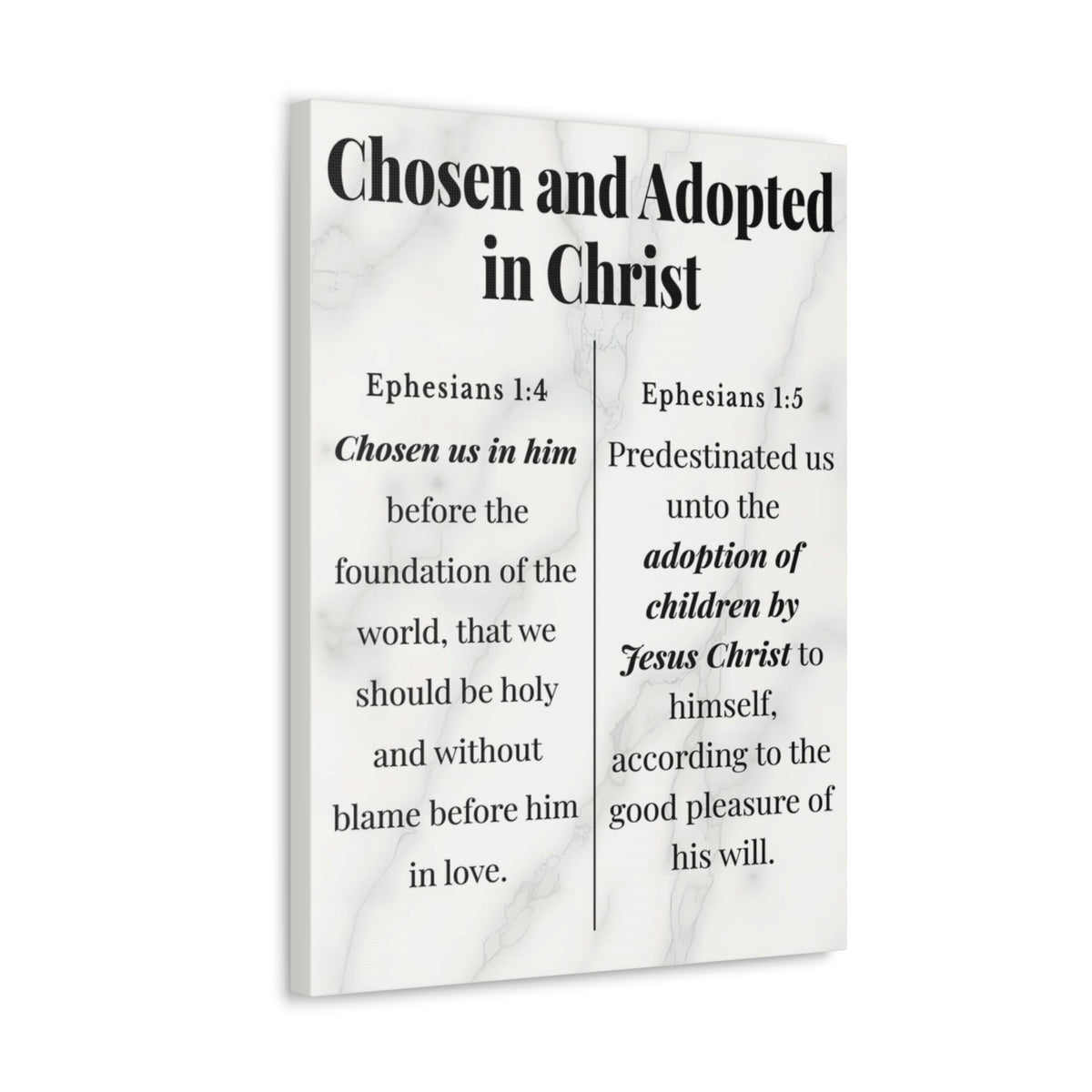 Scripture Walls Chosen and Adopted in Christ Ephesians 1:4-5 Bible Verse Canvas Christian Wall Art Ready to Hang Unframed-Express Your Love Gifts