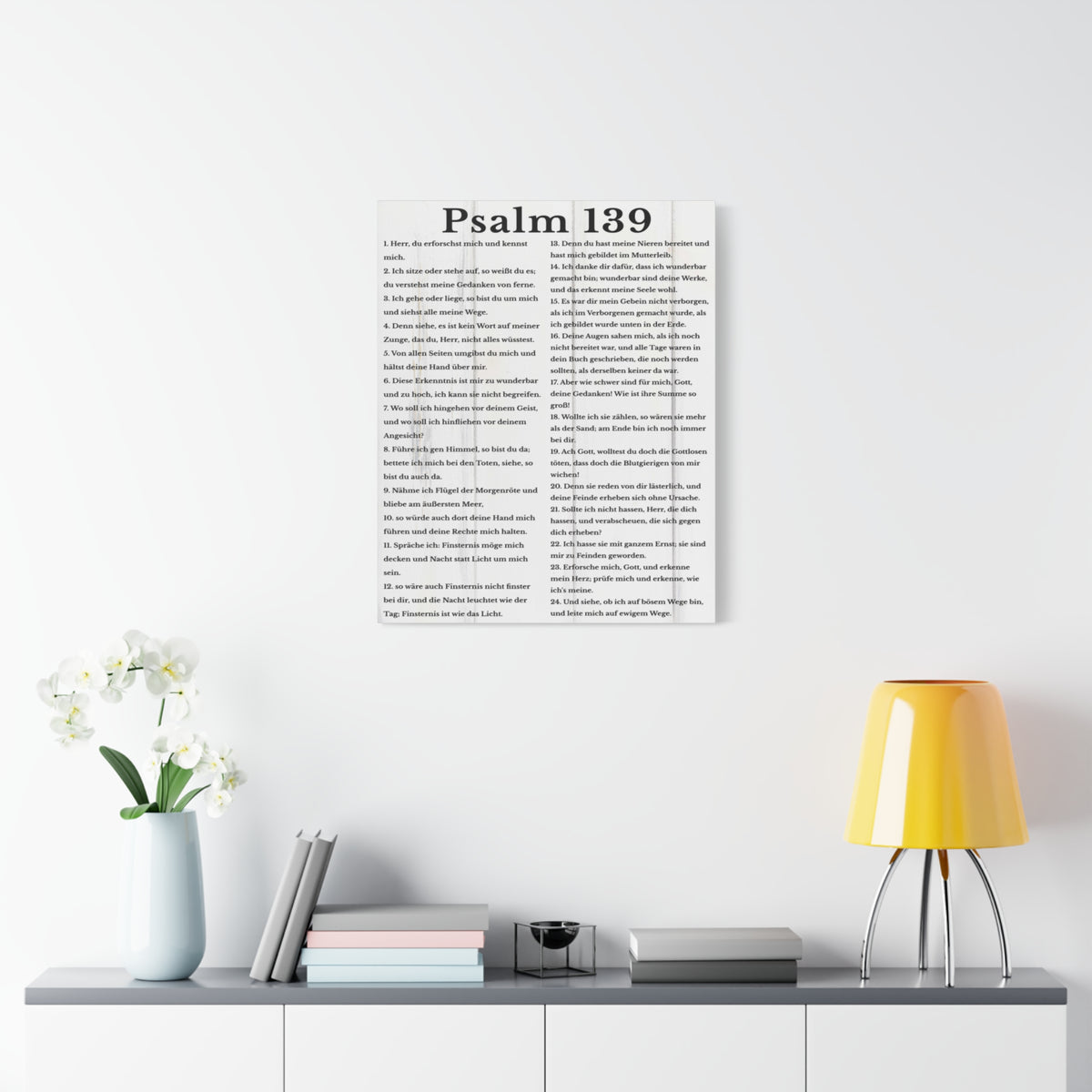 Scripture Walls Psalm 139 German White Bible Verse Canvas Christian Wall Art Ready to Hang Unframed-Express Your Love Gifts