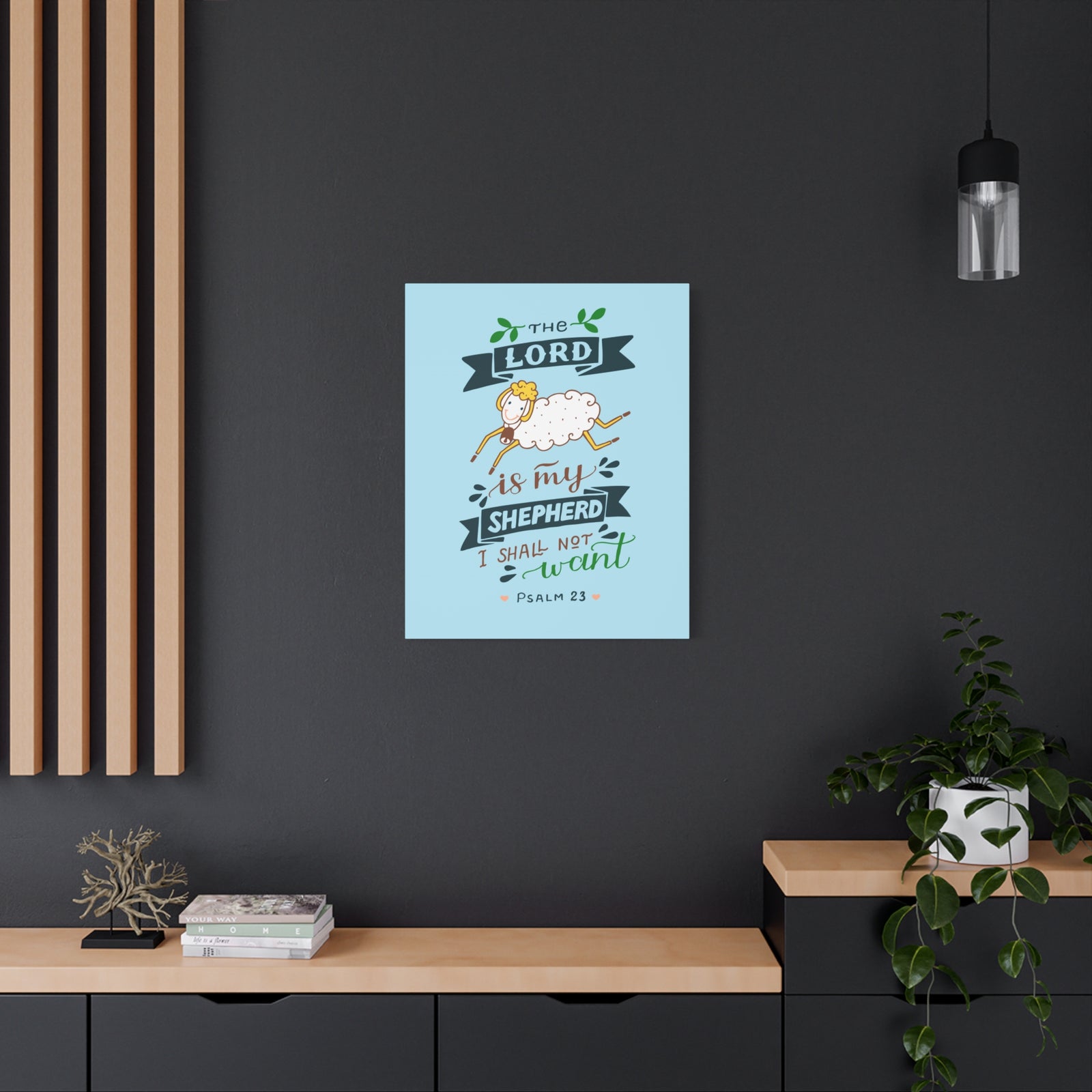 Scripture Canvas The Lord Is My Shepherd Psalm 23 Christian Wall Art Bible Verse Print Ready To Hang-Express Your Love Gifts