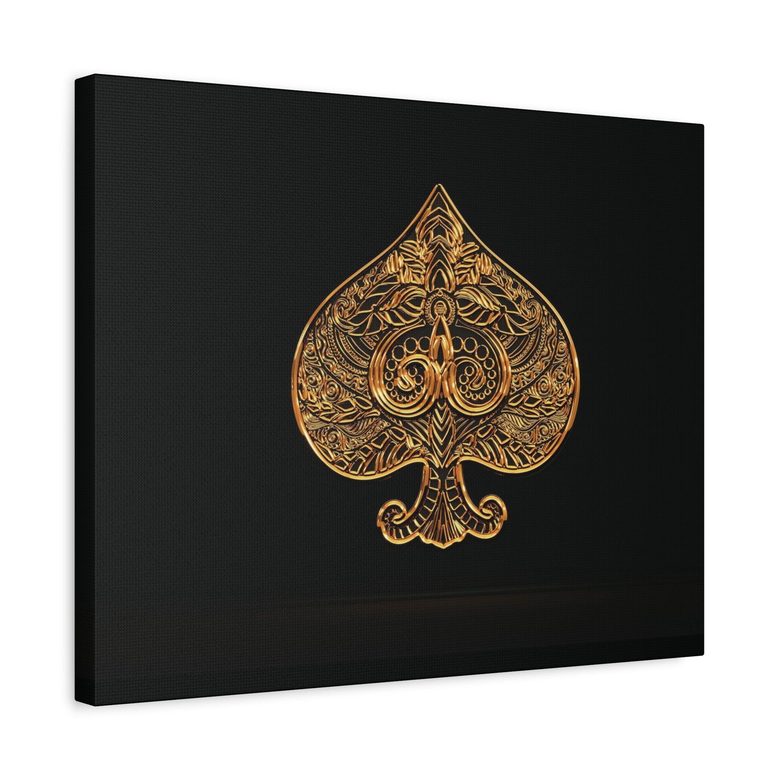 3D Gold Spades Playing Card Canvas Wall Art for Home Decor Ready-to-Hang-Express Your Love Gifts