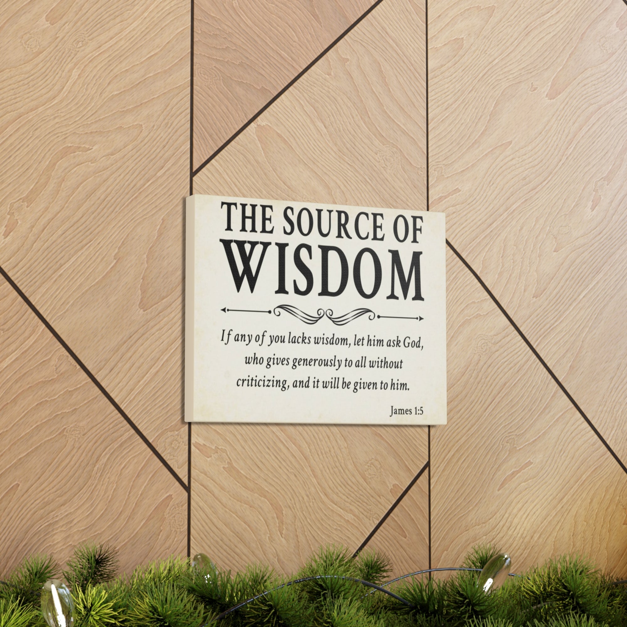 Scripture Walls James 1:5 The Source of Wisdom White Bible Verse Canvas Christian Wall Art Ready to Hang Unframed-Express Your Love Gifts