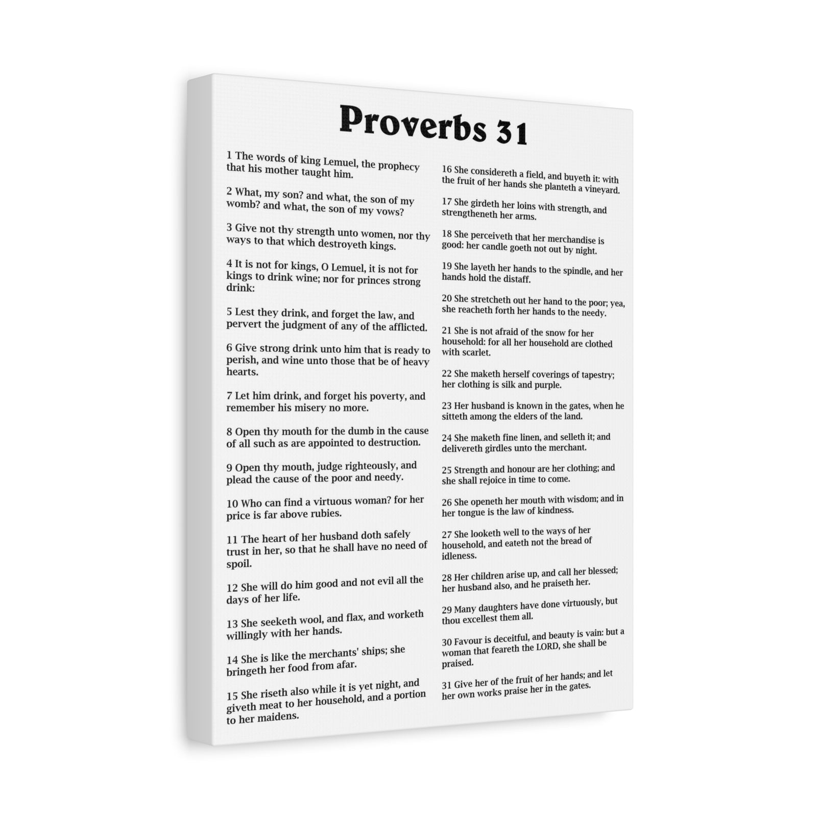 Proverbs 31 Matte Canvas Print — Stretched 1.25" Inspirational Scripture Wall Art-Express Your Love Gifts