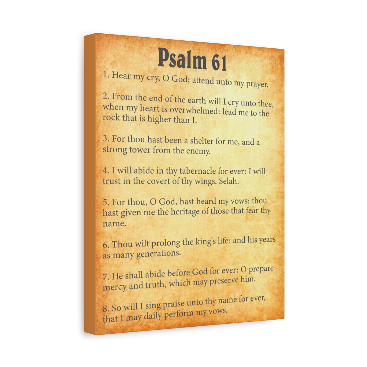 Scripture Walls Psalm 61 Gold Bible Chapter Canvas Christian Wall Art Ready to Hang-Express Your Love Gifts