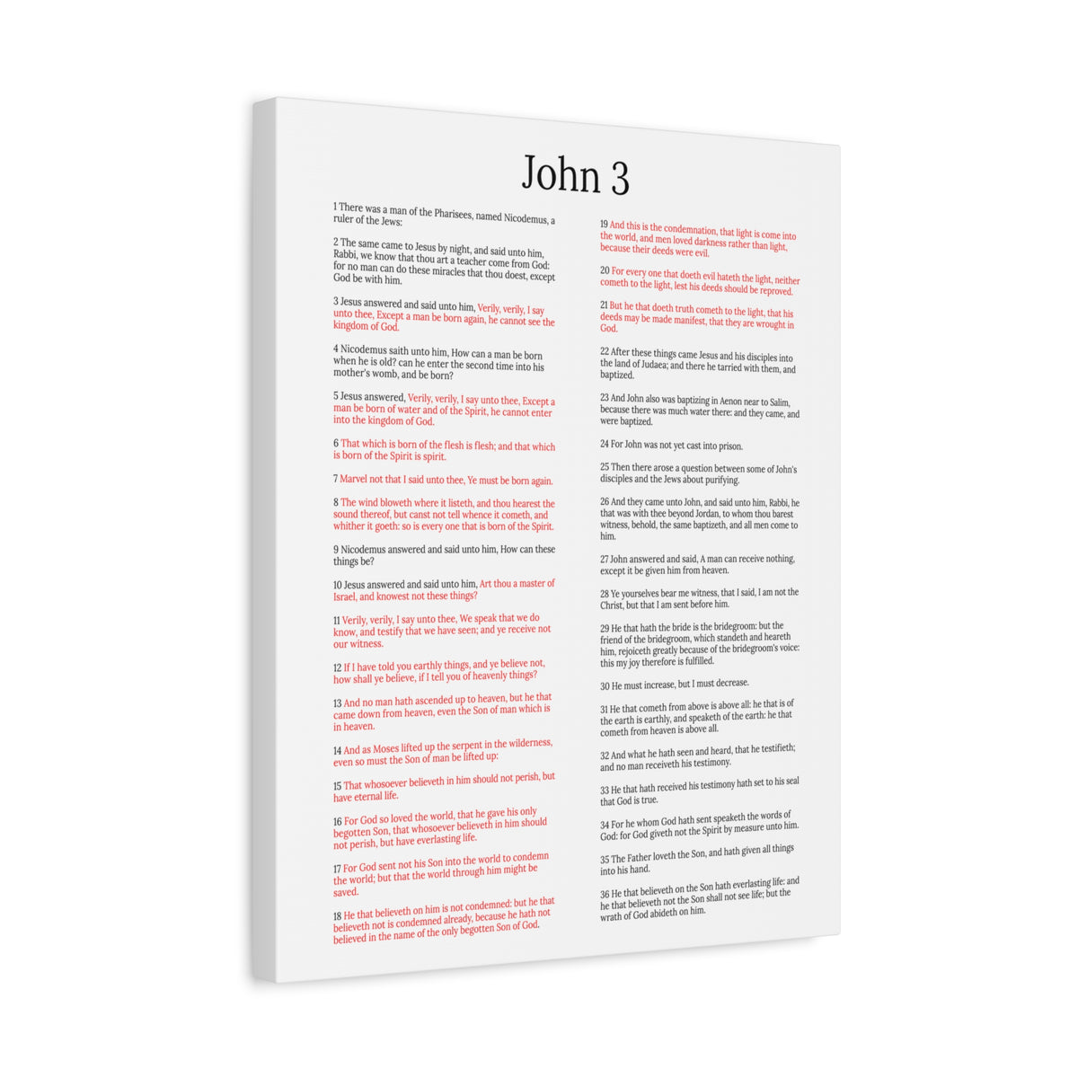 Scripture Walls Jesus and Nicodemus John 3 White Christian Wall Art Print Ready to Hang Unframed-Express Your Love Gifts