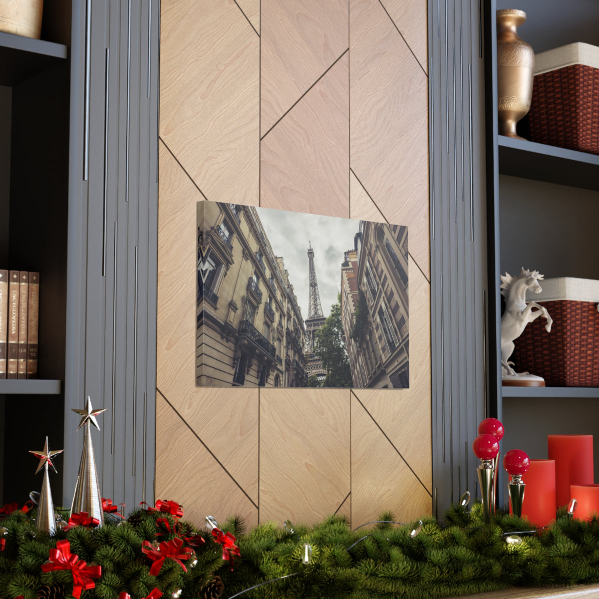 Paris Eiffel Tower Street View France Canvas Artwork High-Quality Breathtaking French City for Home Decor Ready to Hang-Express Your Love Gifts