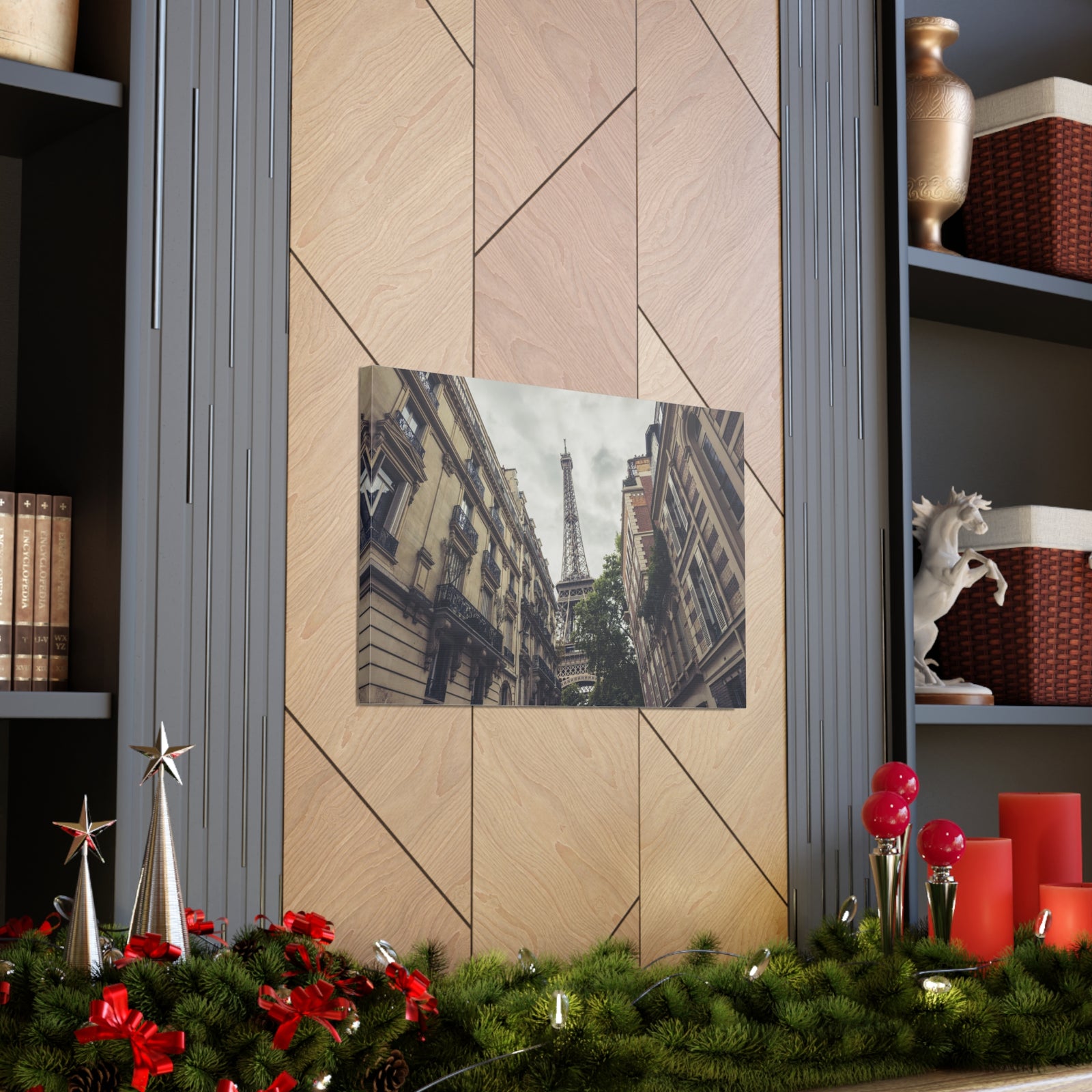 Paris Eiffel Tower Street View France Canvas Artwork High-Quality Breathtaking French City for Home Decor Ready to Hang-Express Your Love Gifts