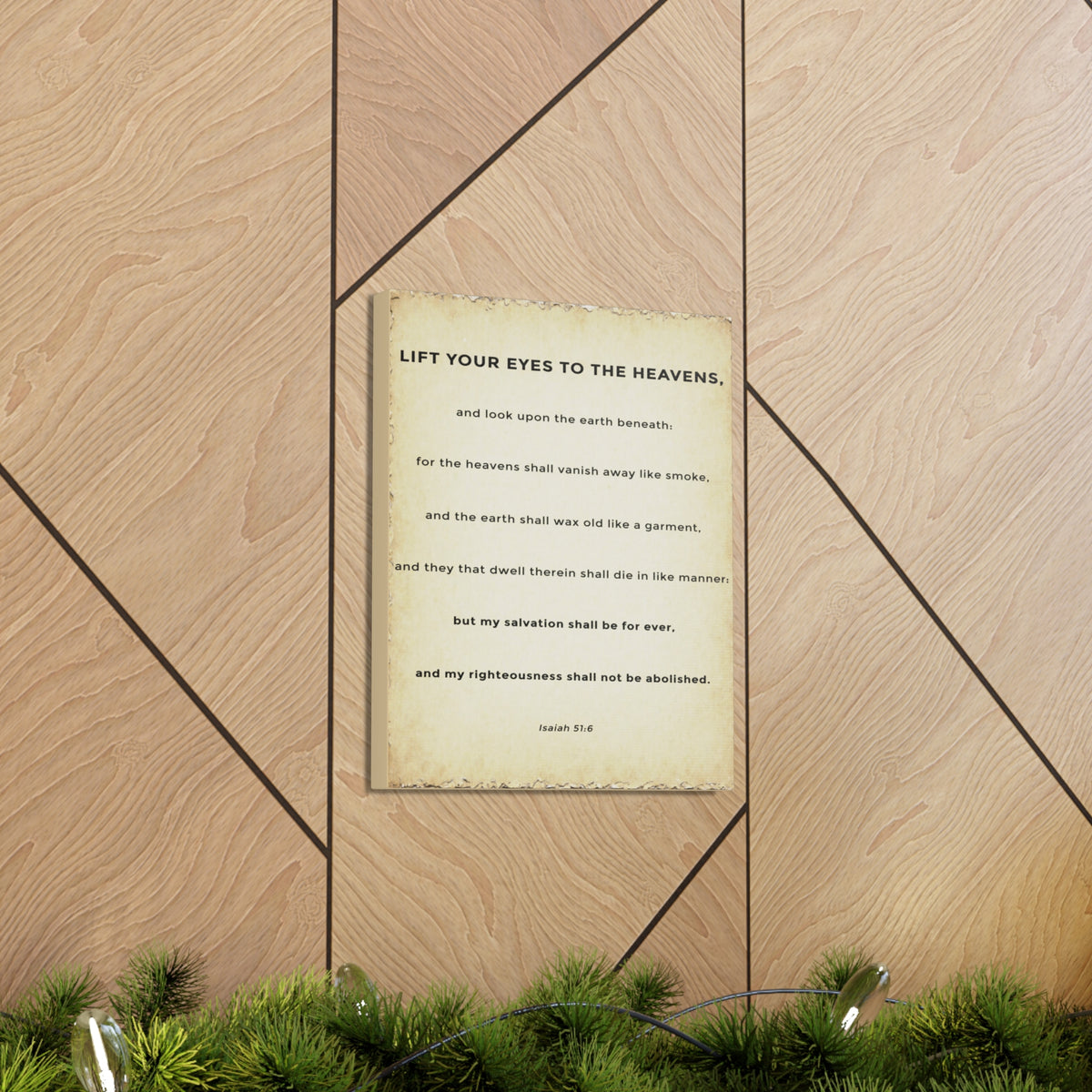 Scripture Walls Isaiah 51:6 Eternal Salvation Bible Verse Canvas Christian Wall Art Ready to Hang Unframed-Express Your Love Gifts