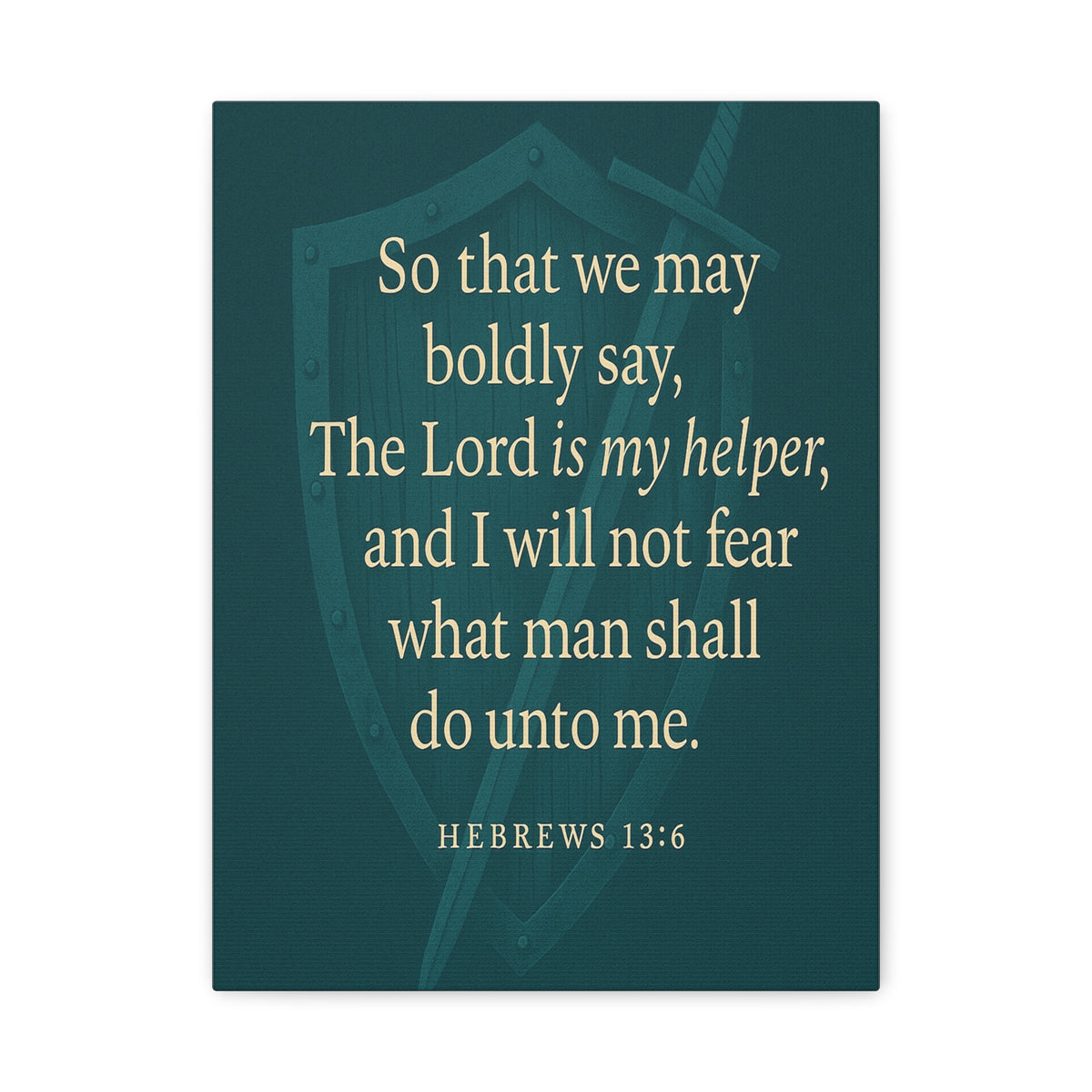 Bible Verse Canvas Hebrews 13:6 Christian Home Décor Wall Art Scripture Ready to Hang Faith Print-Express Your Love Gifts