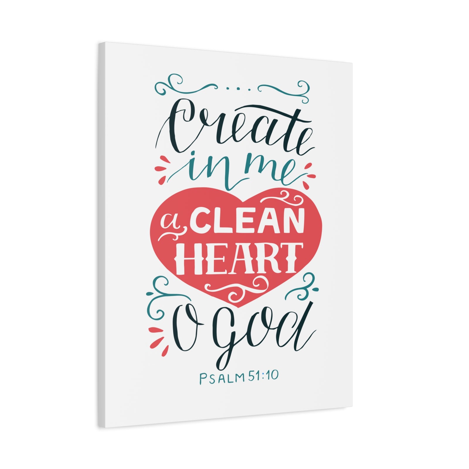 Scripture Walls Clean Heart O God Psalm 51:10 Bible Verse Canvas Christian Wall Art Ready to Hang-Express Your Love Gifts