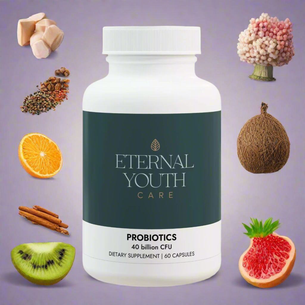 Eternal Youth Care Probiotic Supplement 40 Billion CFU with MAKTREK® – Digestive Muscle Support Non-GMO, Corn-Free (60 Capsules)-Express Your Love Gifts