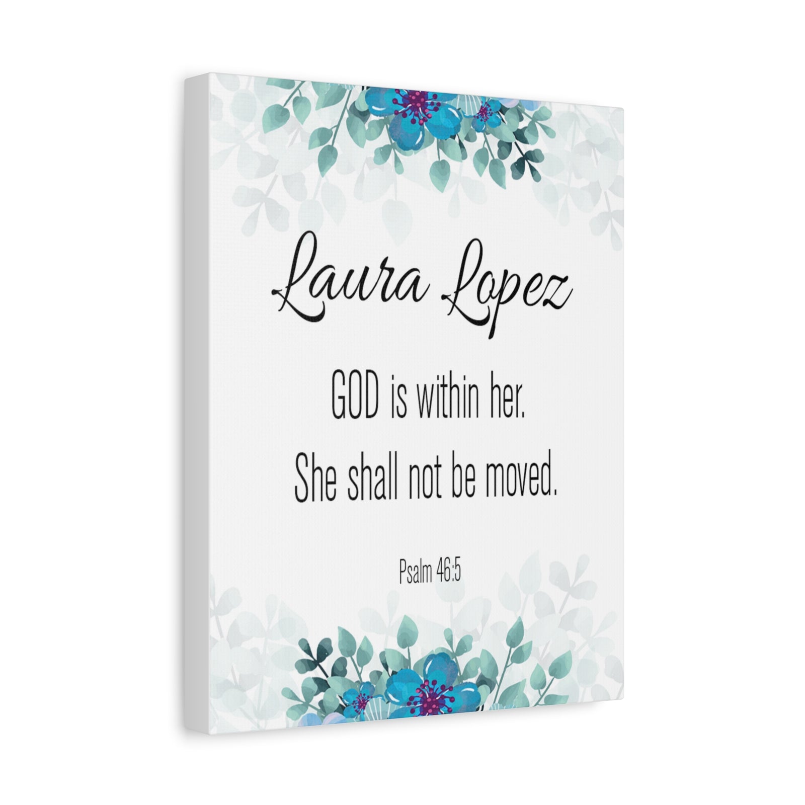 Personalized Scripture Walls God Is Within Her Psalm 46:5 Bible Chapter Canvas Christian Wall Art Ready to Hang-Express Your Love Gifts