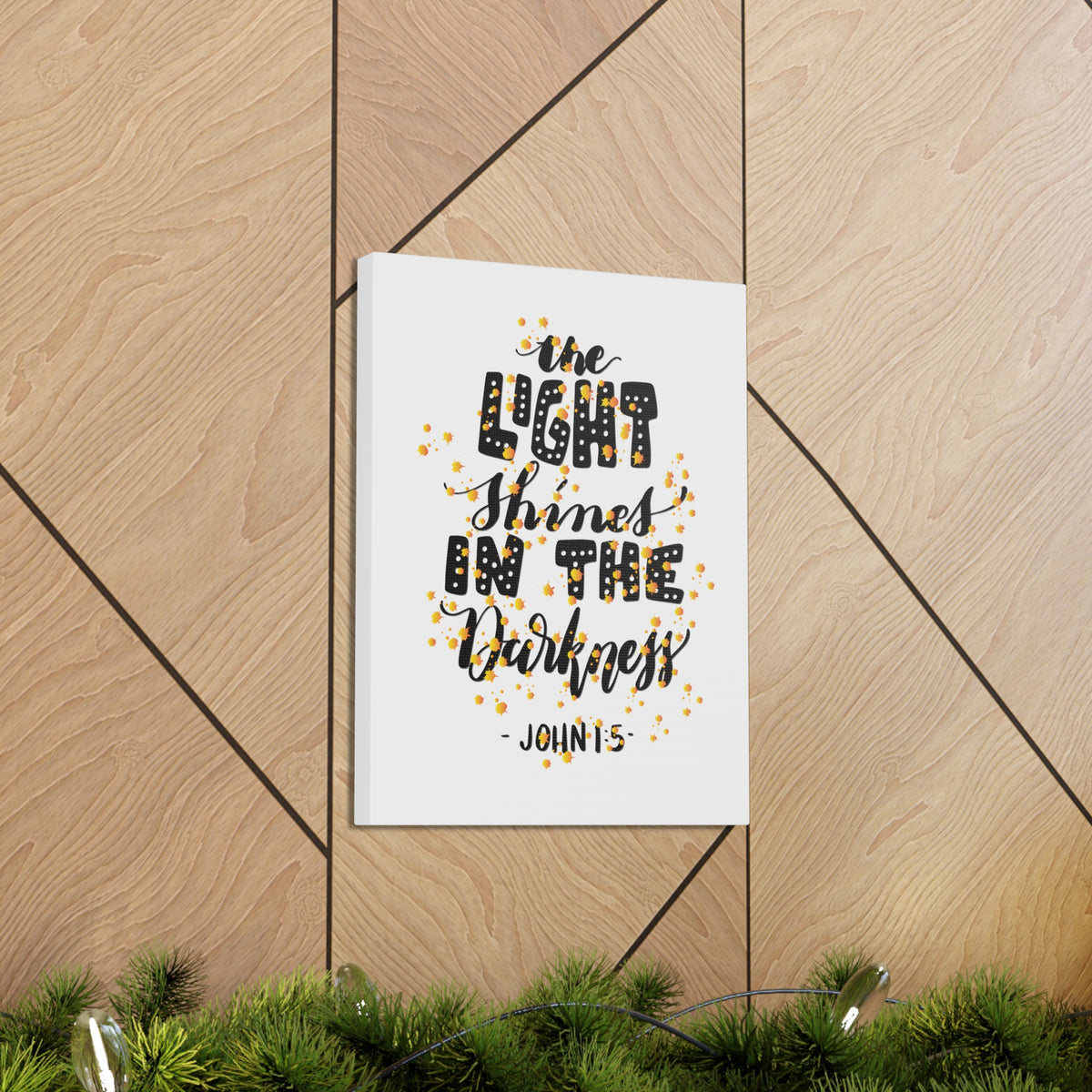 Scripture Walls The Light Shines John 1:5 Bible Verse Canvas Christian Wall Art Ready to Hang-Express Your Love Gifts
