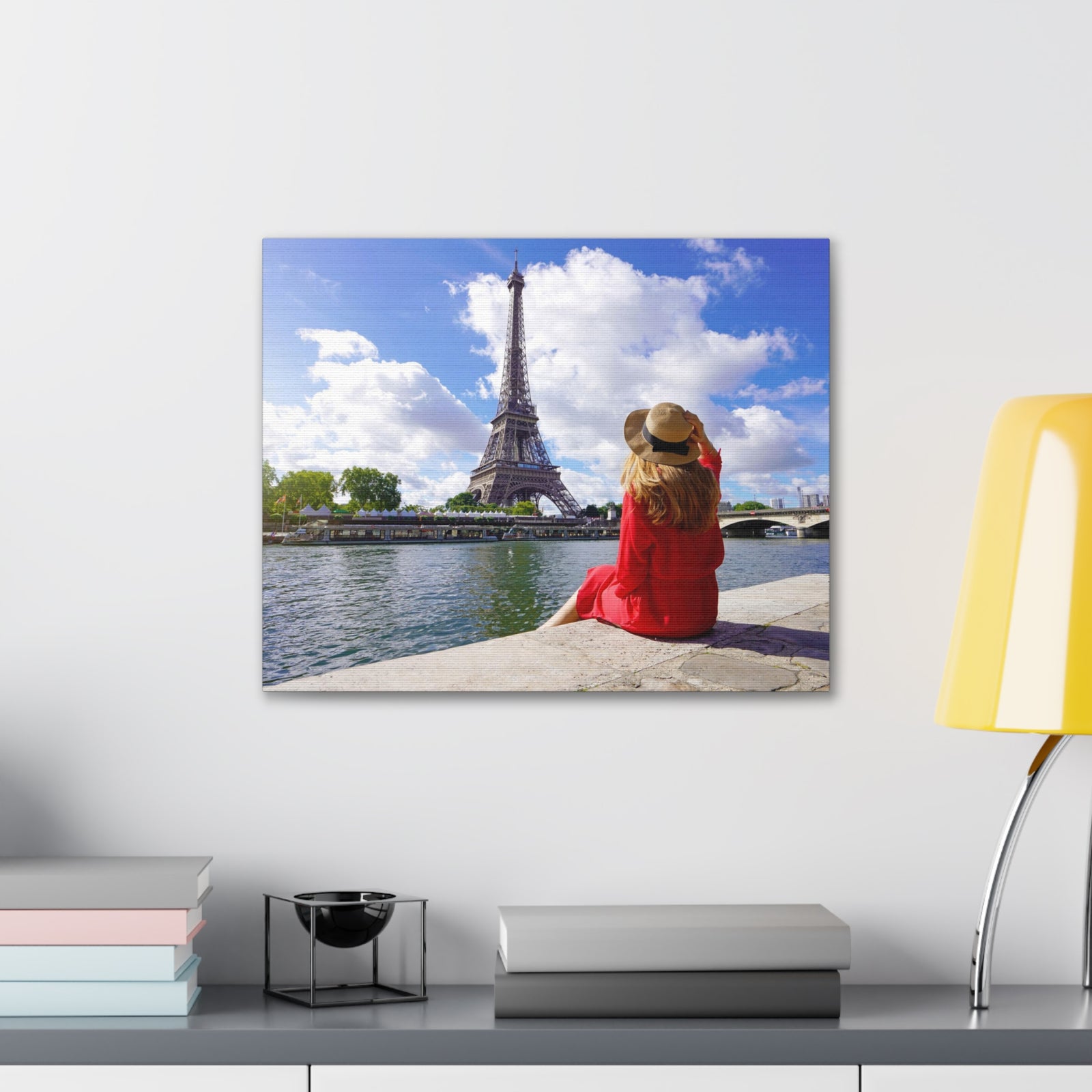 Eiffel Tower Sunrise Seine River Paris Skyline Canvas Artwork High-Quality Breathtaking Stunning Cityscape for Home Decor Ready to Hang-Express Your Love Gifts