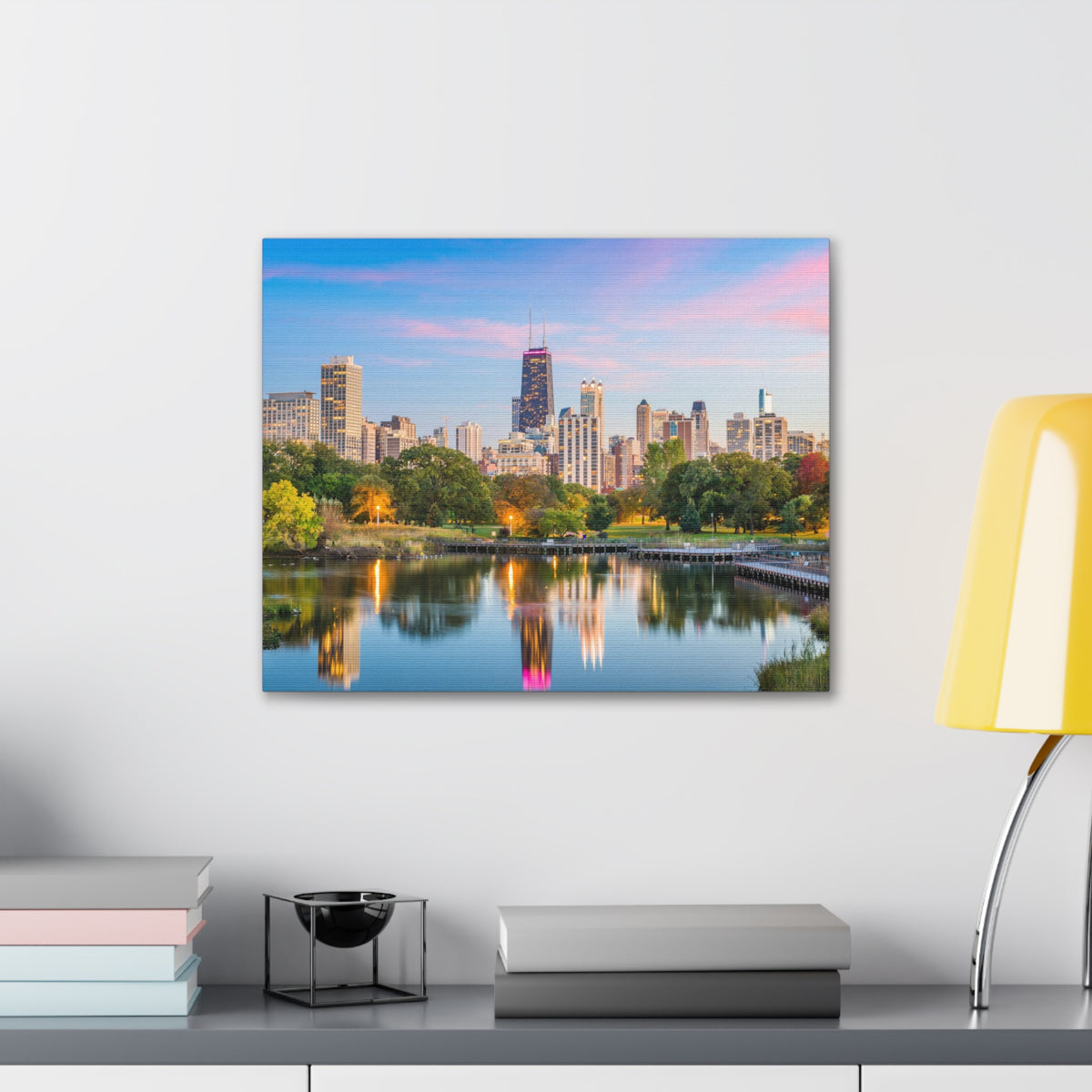 Chicago Daytime Skyline Canvas Artwork High-Quality Breathtaking Stunning Cityscape for Home Decor Ready to Hang-Express Your Love Gifts