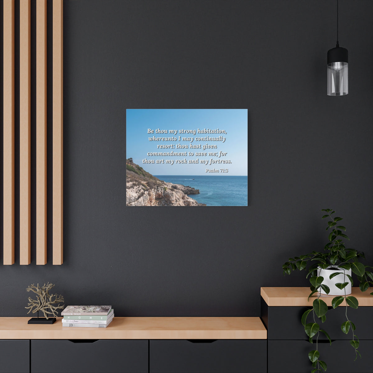 Scripture Walls To Save Me Psalm 71:3 Bible Verse Canvas Christian Wall Art Ready to Hang-Express Your Love Gifts