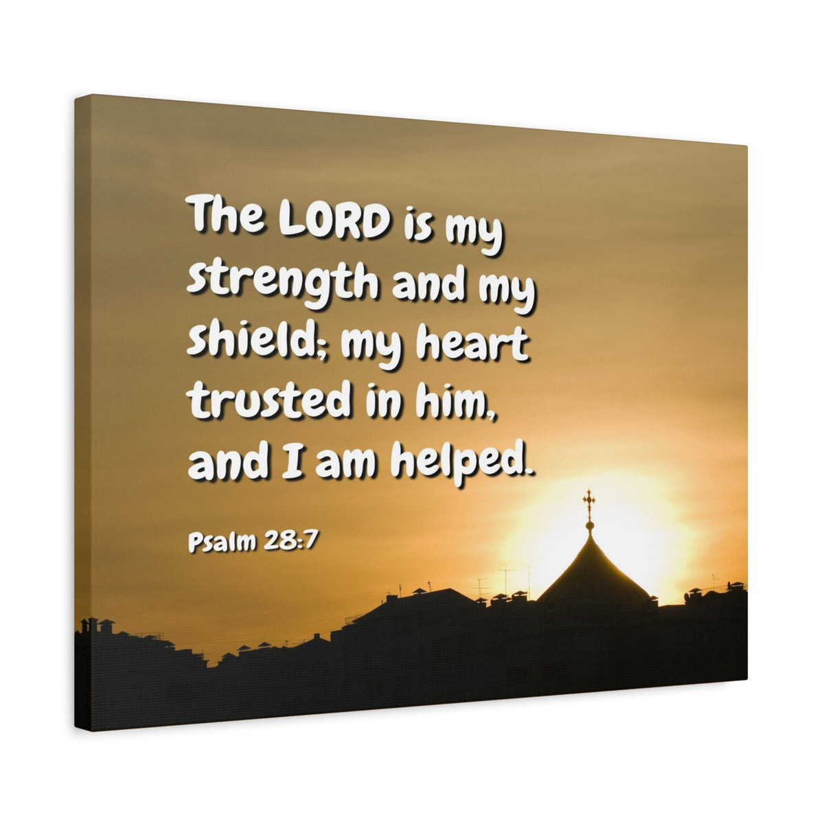 Scripture Canvas I Am Helped Psalm 28:7 Christian Wall Art Bible Verse Print Ready to Hang-Express Your Love Gifts