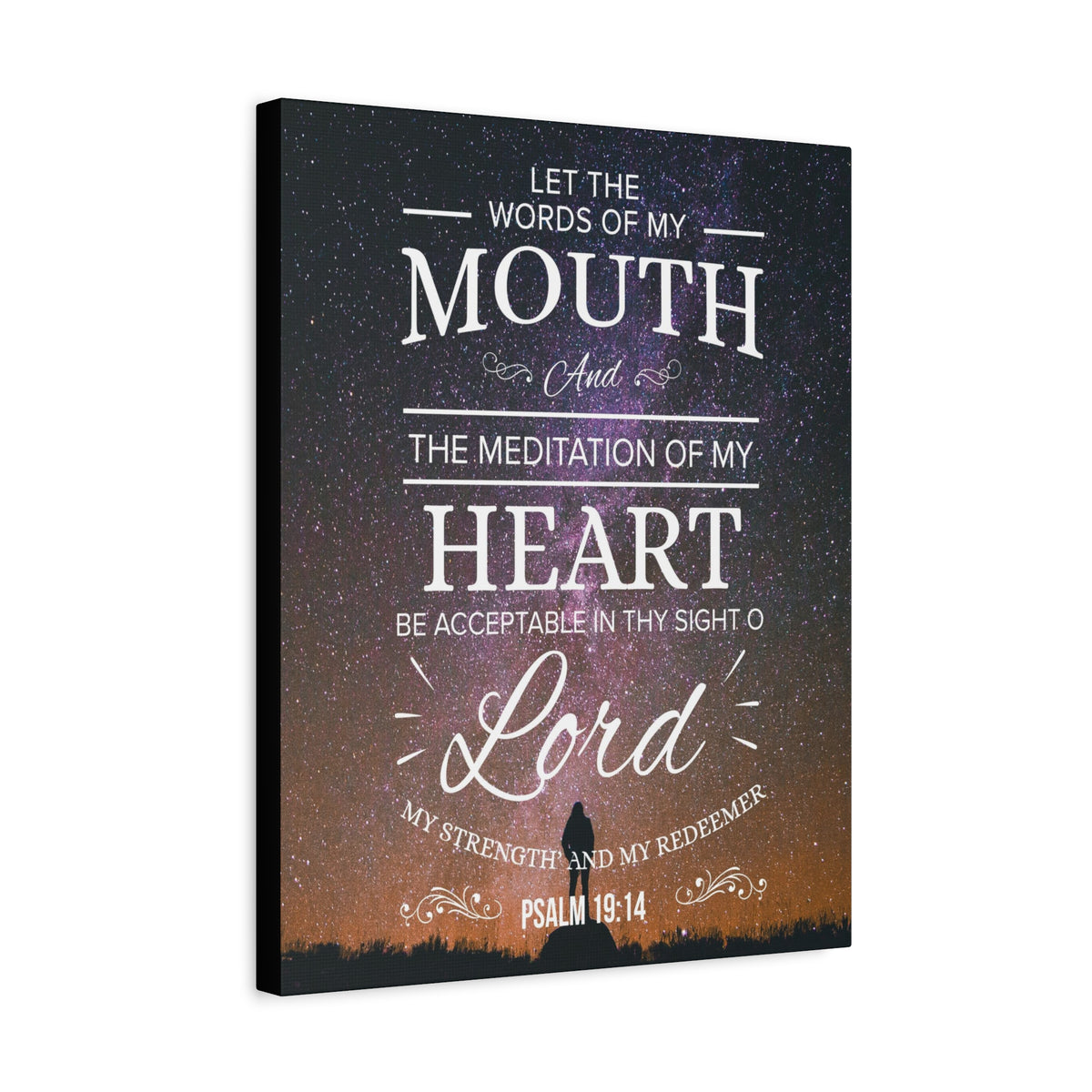 Scripture Canvas My Strength and Redeemer Psalm 19:14 Christian Wall Art Bible Verse Print Ready to Hang-Express Your Love Gifts