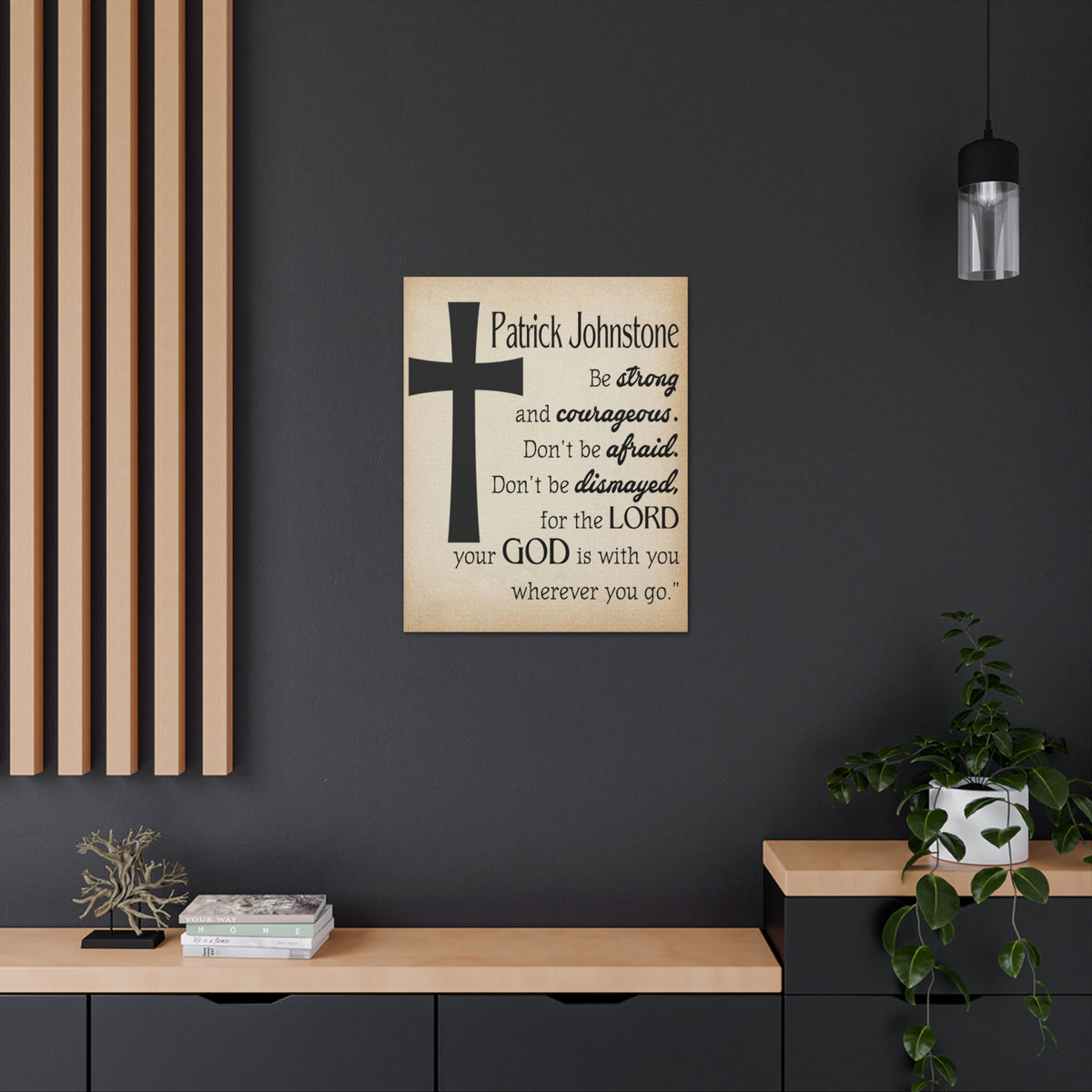 Scripture Walls Personalized Joshua 1:9 Cross Bible Chapter Canvas Christian Wall Art Ready to Hang-Express Your Love Gifts