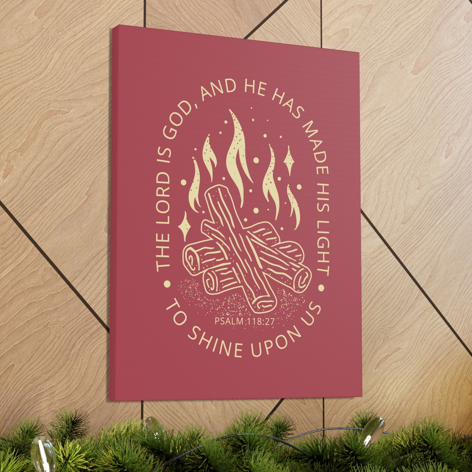 Scripture Canvas The Lord Is God Psalm 118:27 Christian Wall Art Bible Verse Print Ready To Hang-Express Your Love Gifts