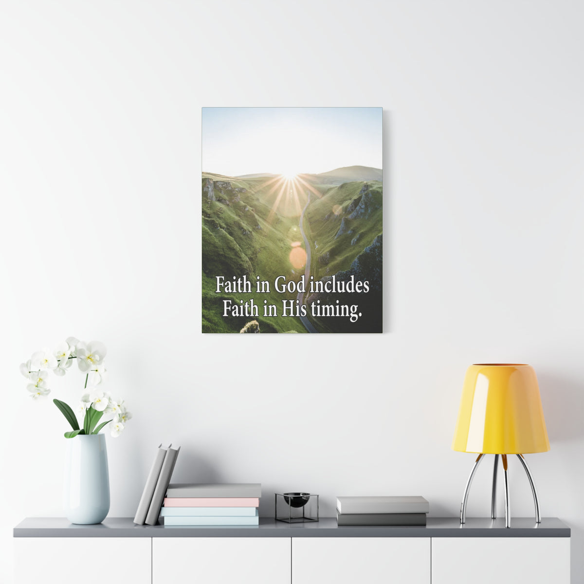 Scripture Walls Faith in God's Timing Psalm 27:14 Christian Wall Decor Scripture Art Ready to Hang-Express Your Love Gifts