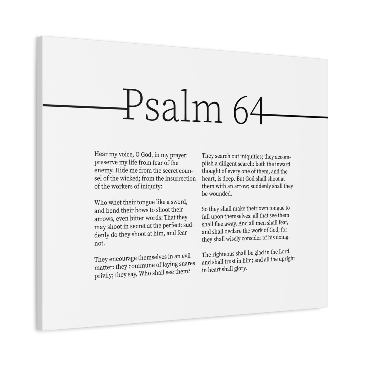 Scripture Canvas Preserve My Life Psalm 64 Christian Wall Art Bible Verse Print Ready to Hang-Express Your Love Gifts