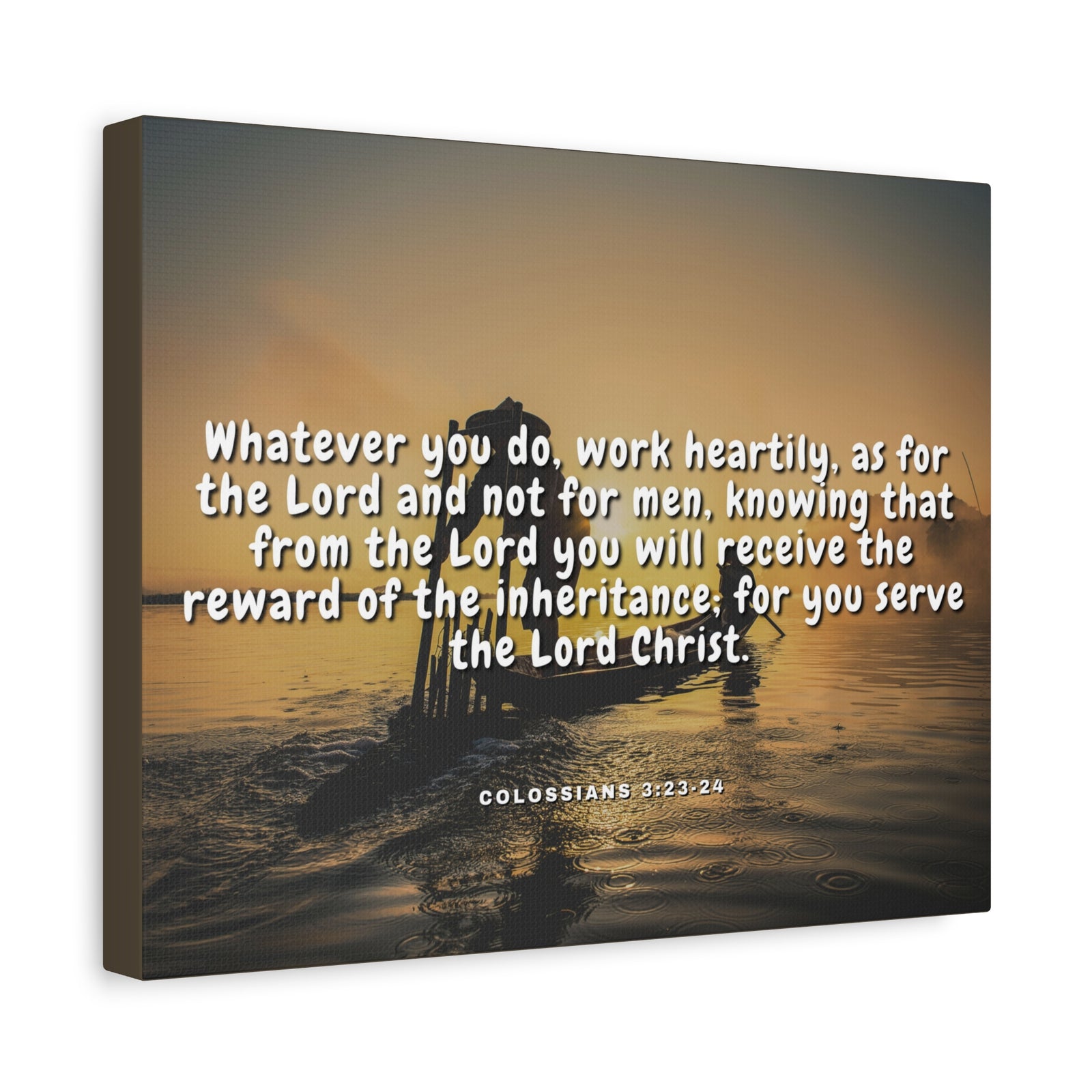 Scripture Canvas Working For God Colossians 3:23 - 24 Christian Wall Art Bible Verse Print Ready to Hang-Express Your Love Gifts
