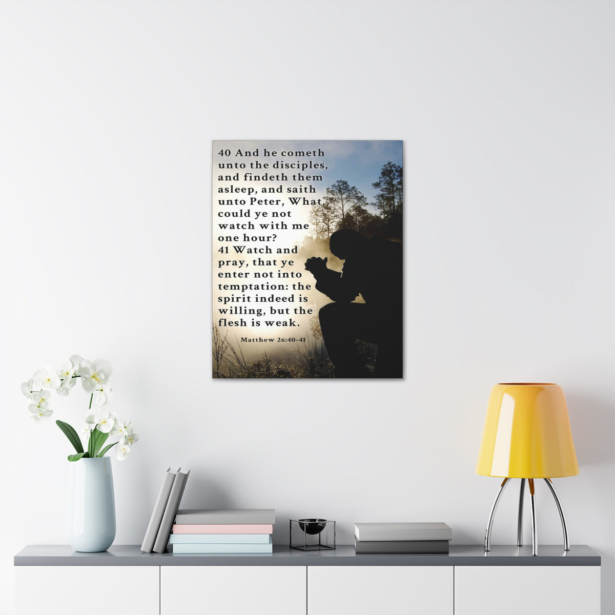 Scripture Walls Matthew 26:38-46 Bible Verse Canvas Christian Wall Art Ready to Hang Unframed-Express Your Love Gifts