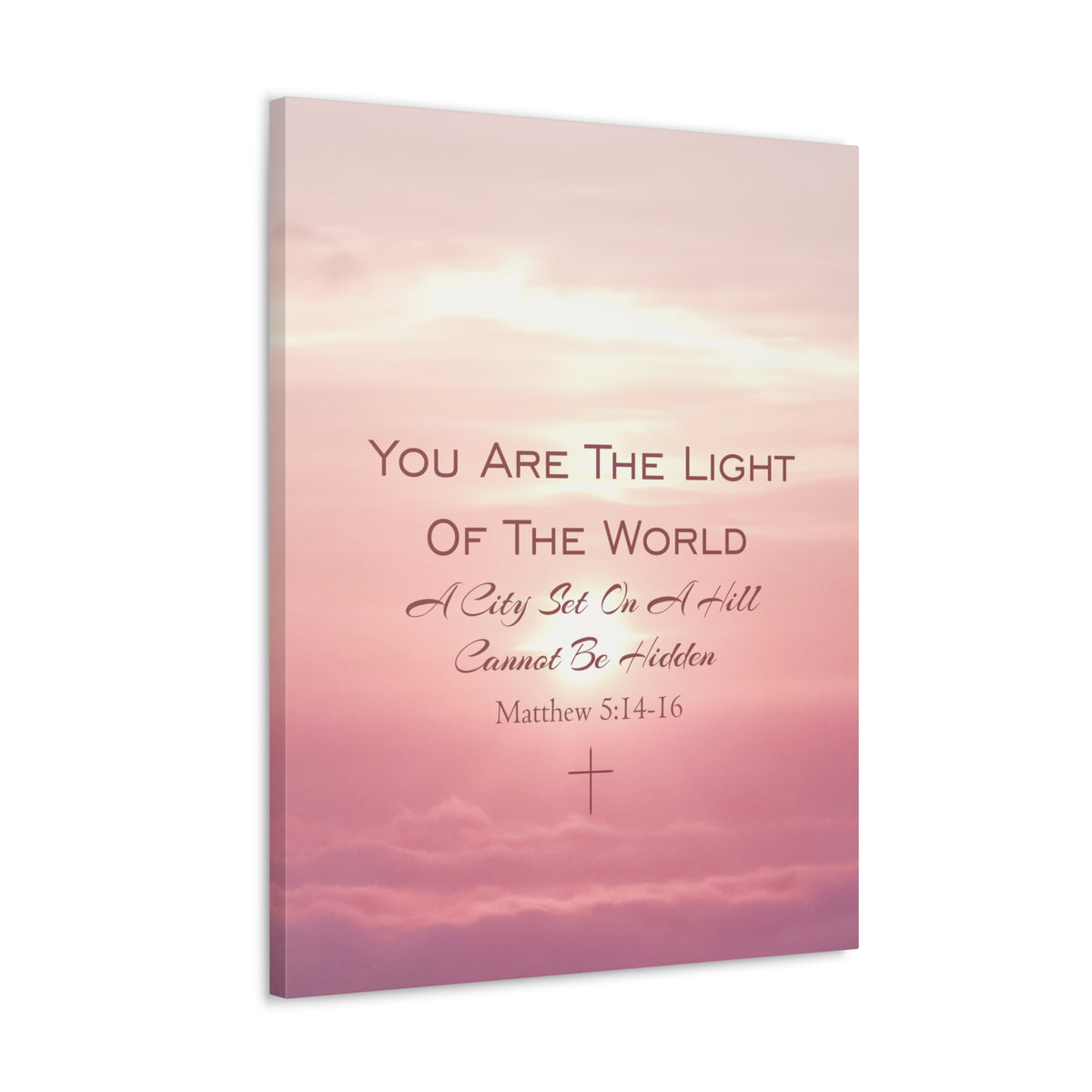 Scripture Canvas Light Of The World Matthew 5:14-16 Christian Wall Art Bible Verse Print Ready to Hang-Express Your Love Gifts
