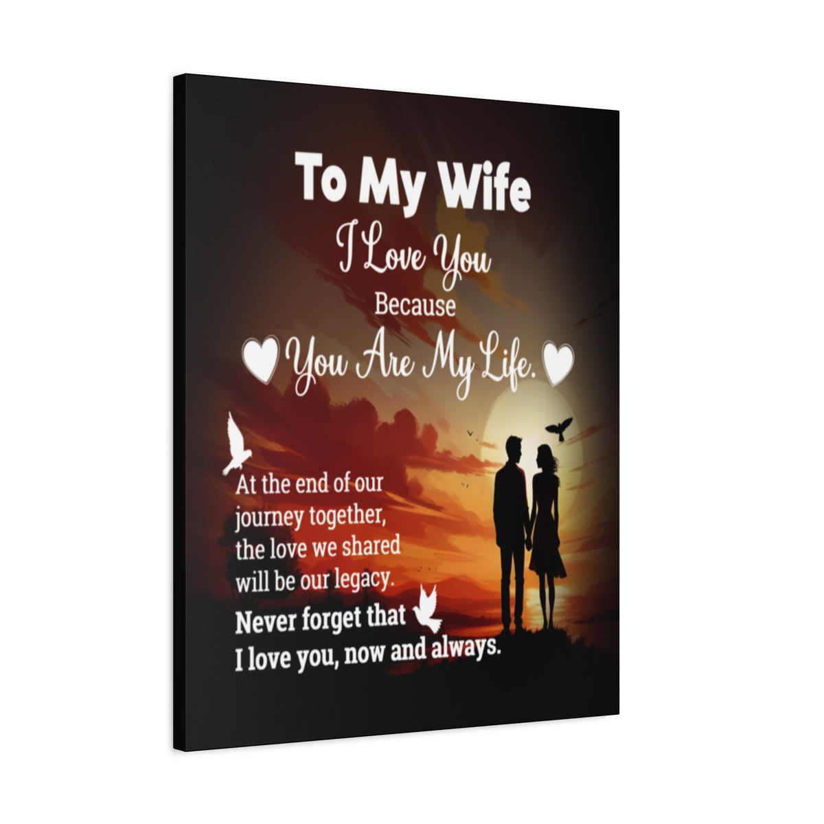 To My Wife Sunset Romance Canvas Wall Art - Heartfelt Gift of Love & Legacy-Express Your Love Gifts