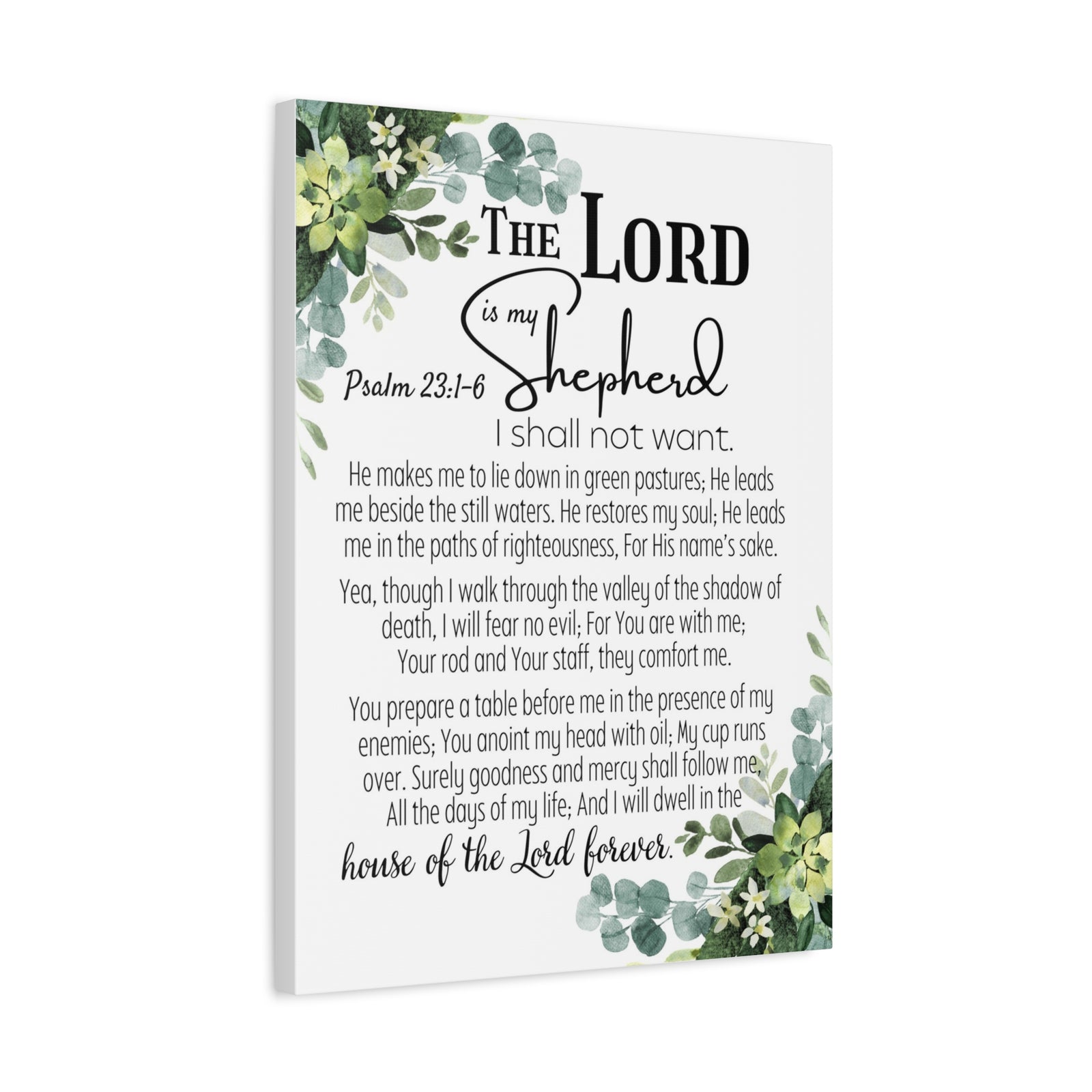 Scripture Walls Psalm 23:1-6 I Shall Not Want Bible Verse Canvas Christian Wall Art Ready to Hang Unframed-Express Your Love Gifts