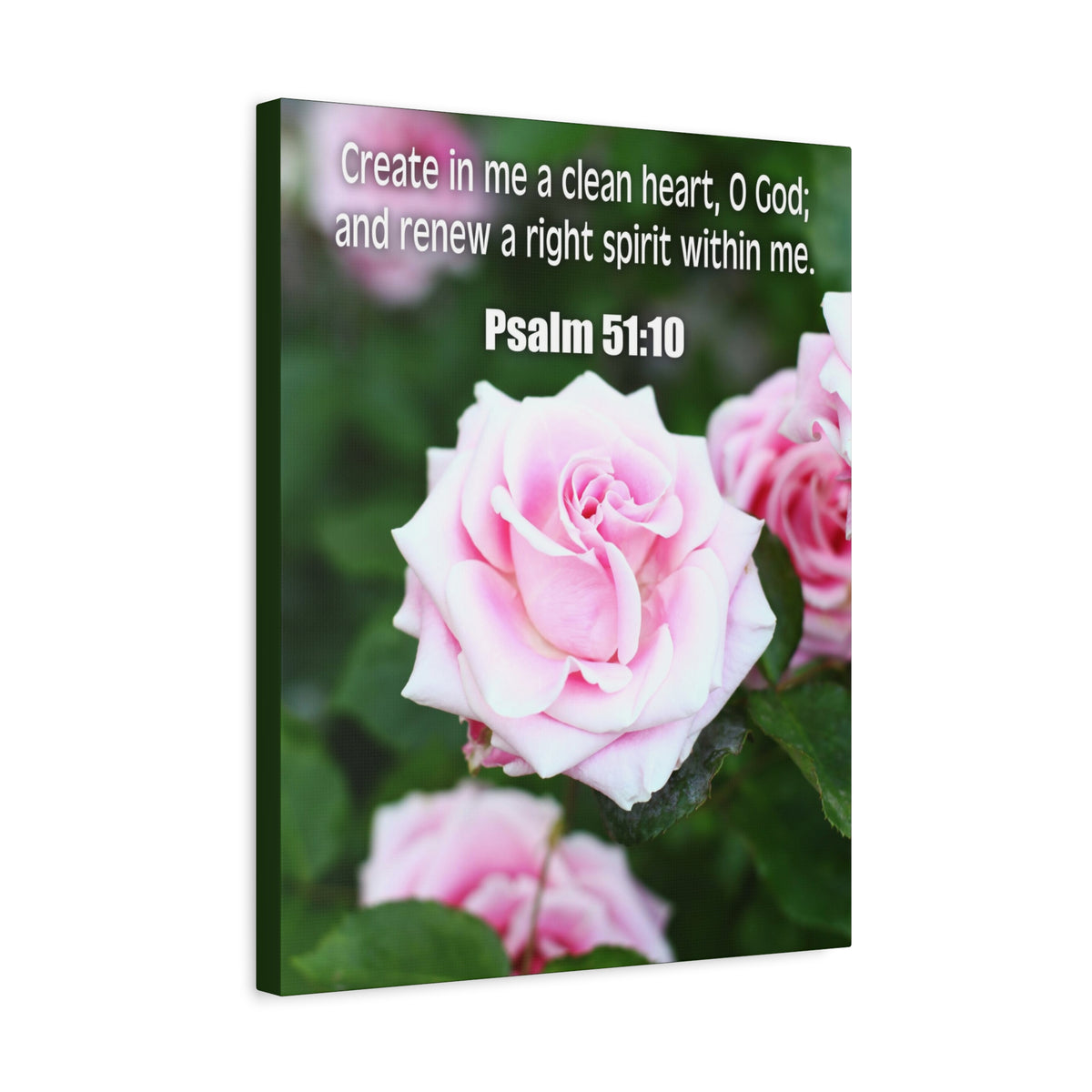 Scripture Canvas Create In Me Psalm 51:10 Christian Wall Art Bible Verse Print Ready to Hang-Express Your Love Gifts