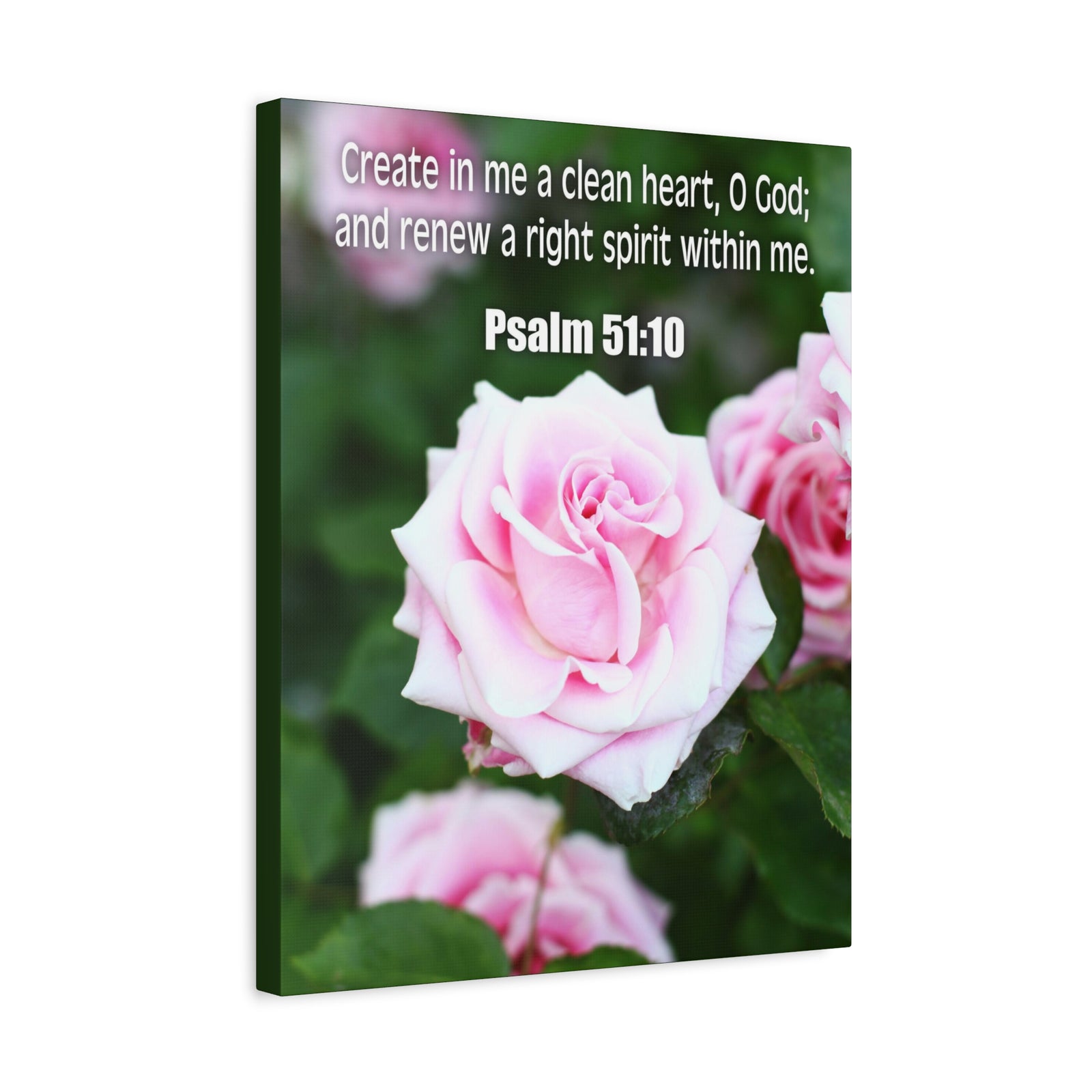 Scripture Canvas Create In Me Psalm 51:10 Christian Wall Art Bible Verse Print Ready to Hang-Express Your Love Gifts