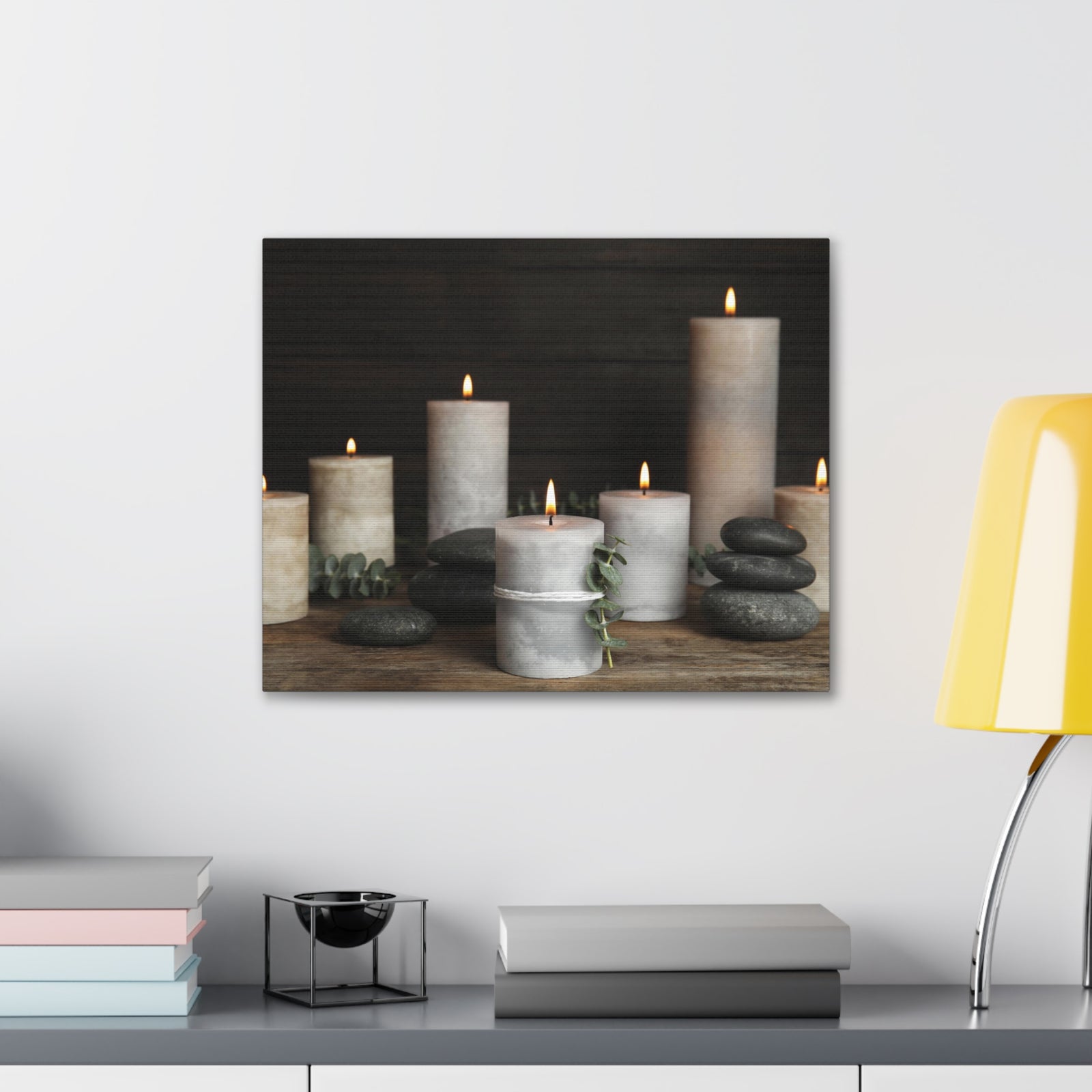 Composition with Burning Candles Forest Floral Nature Photography Canvas Wall Art for Home Decor Ready-to-Hang-Express Your Love Gifts