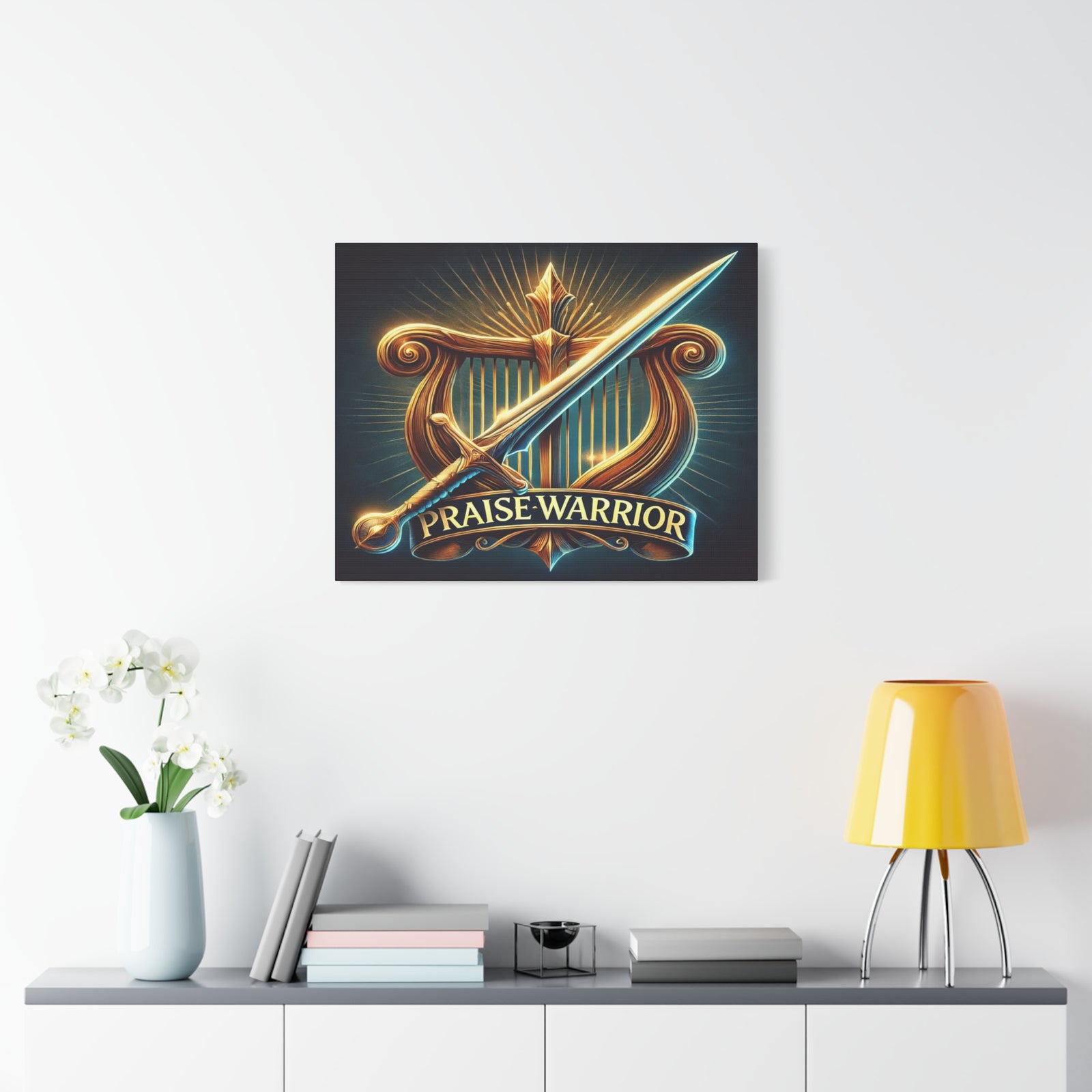 Scripture Walls Praise Warrior Psalm 149 Bible Verse Canvas Christian Wall Art Ready to Hang Unframed-Express Your Love Gifts