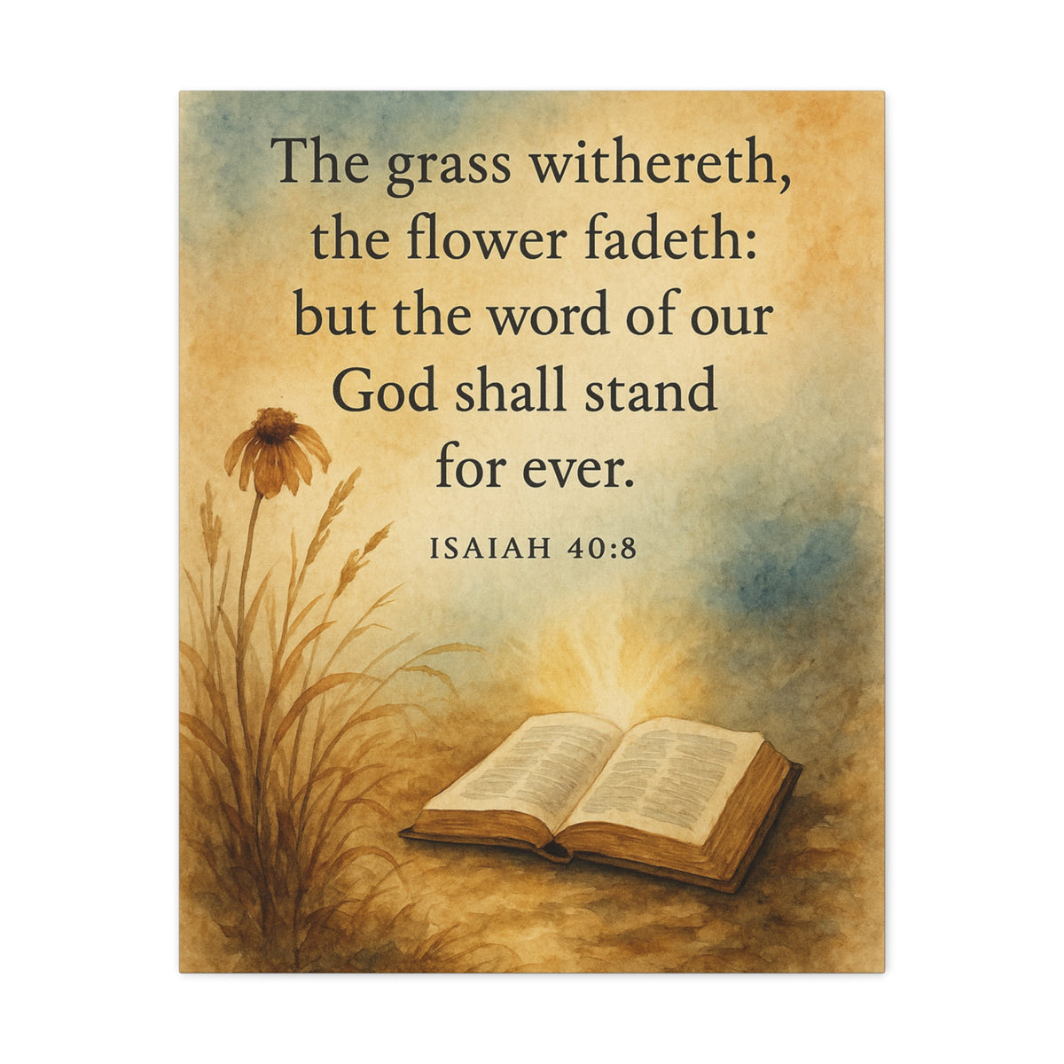 Bible Verse Canvas Isaiah 40:8 Christian Home Décor Wall Art Scripture Ready to Hang Faith Print-Express Your Love Gifts