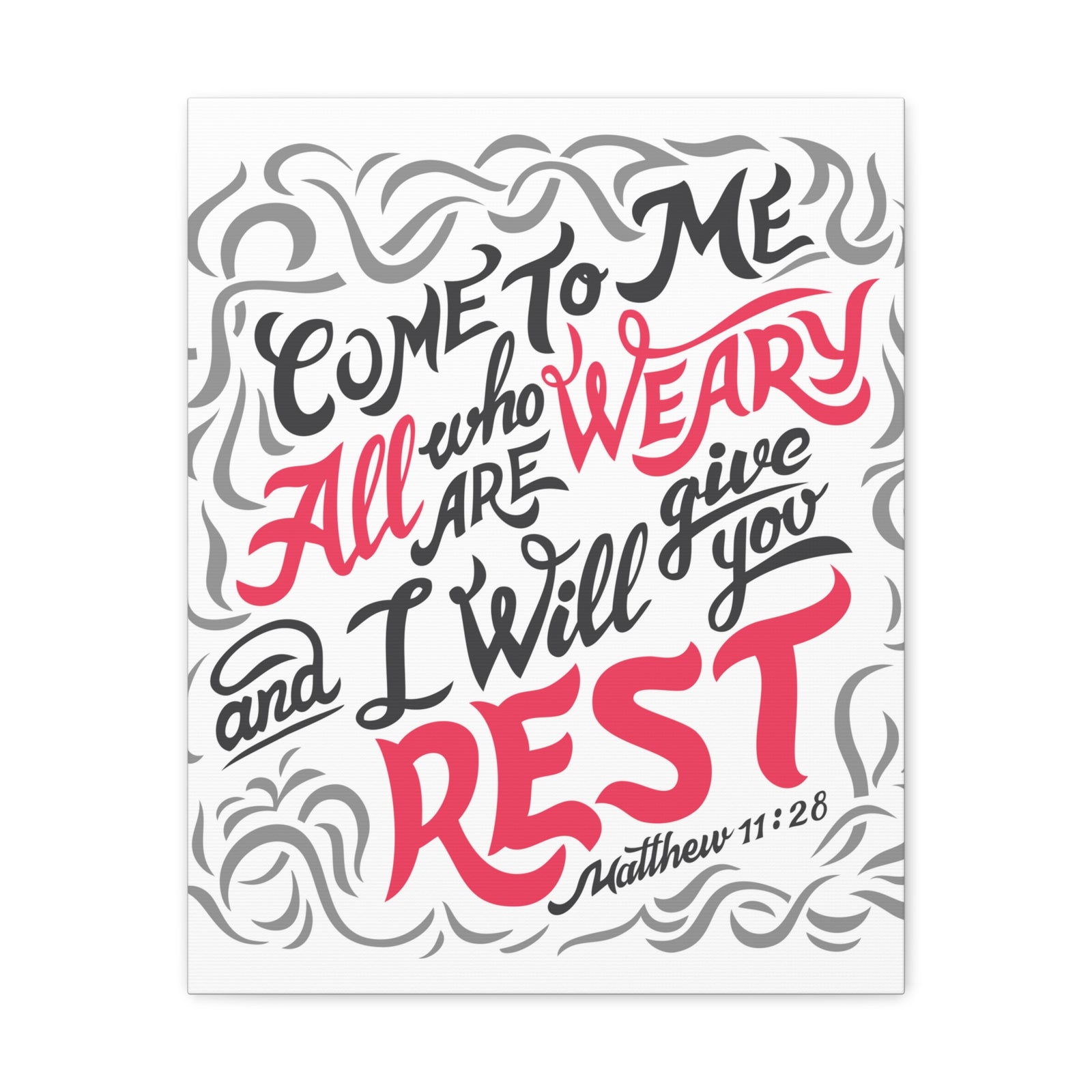 Scripture Canvas Come To Me All Matthew 11:28 Christian Wall Art Bible Verse Print Ready To Hang-Express Your Love Gifts