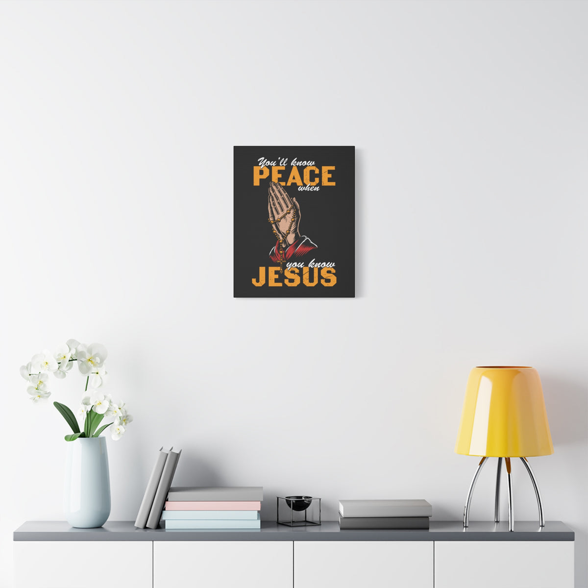 Scripture Canvas You'll Know Peace Rosary Psalms 96:1-13 Christian Wall Art Bible Verse Print Ready to Hang-Express Your Love Gifts