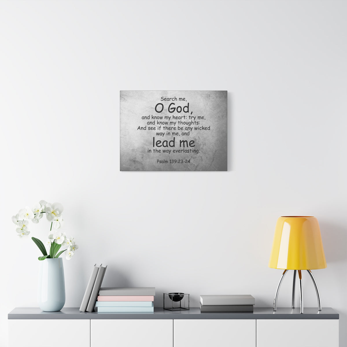 Scripture Canvas O' God Lead Me Psalm 139:23-24 Christian Wall Art Bible Verse Print Ready to Hang-Express Your Love Gifts