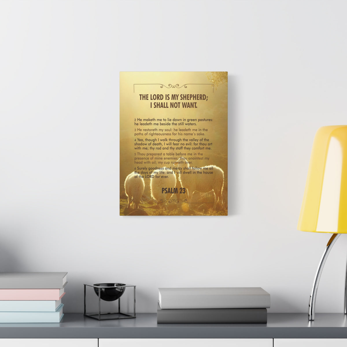 Bible Verse Canvas Lord is my Shepherd Psalm 23 Canvas Christian Home Décor Ready to Hang Scripture Wall Art-Express Your Love Gifts