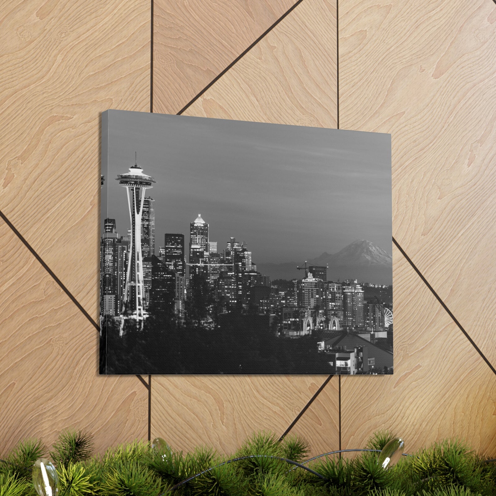 Seattle Black And White Skyline Canvas Artwork High-Quality Breathtaking Stunning Cityscape for Home Decor Ready to Hang-Express Your Love Gifts