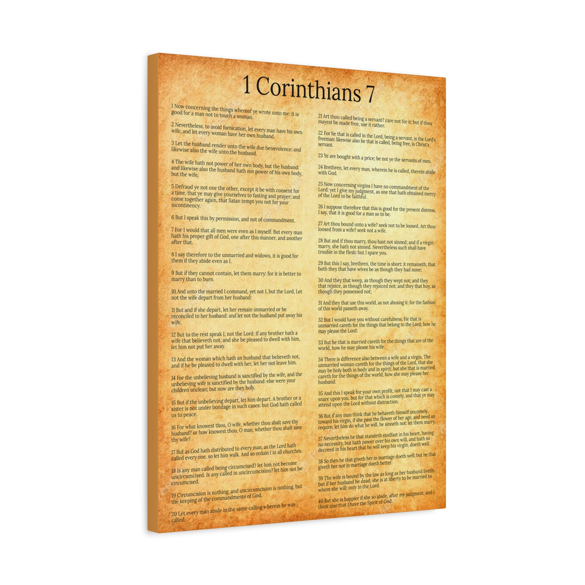 Scripture Walls 1 Corinthians 7 Marriage Chapter Gold Christian Wall Art Print Ready to Hang Unframed-Express Your Love Gifts