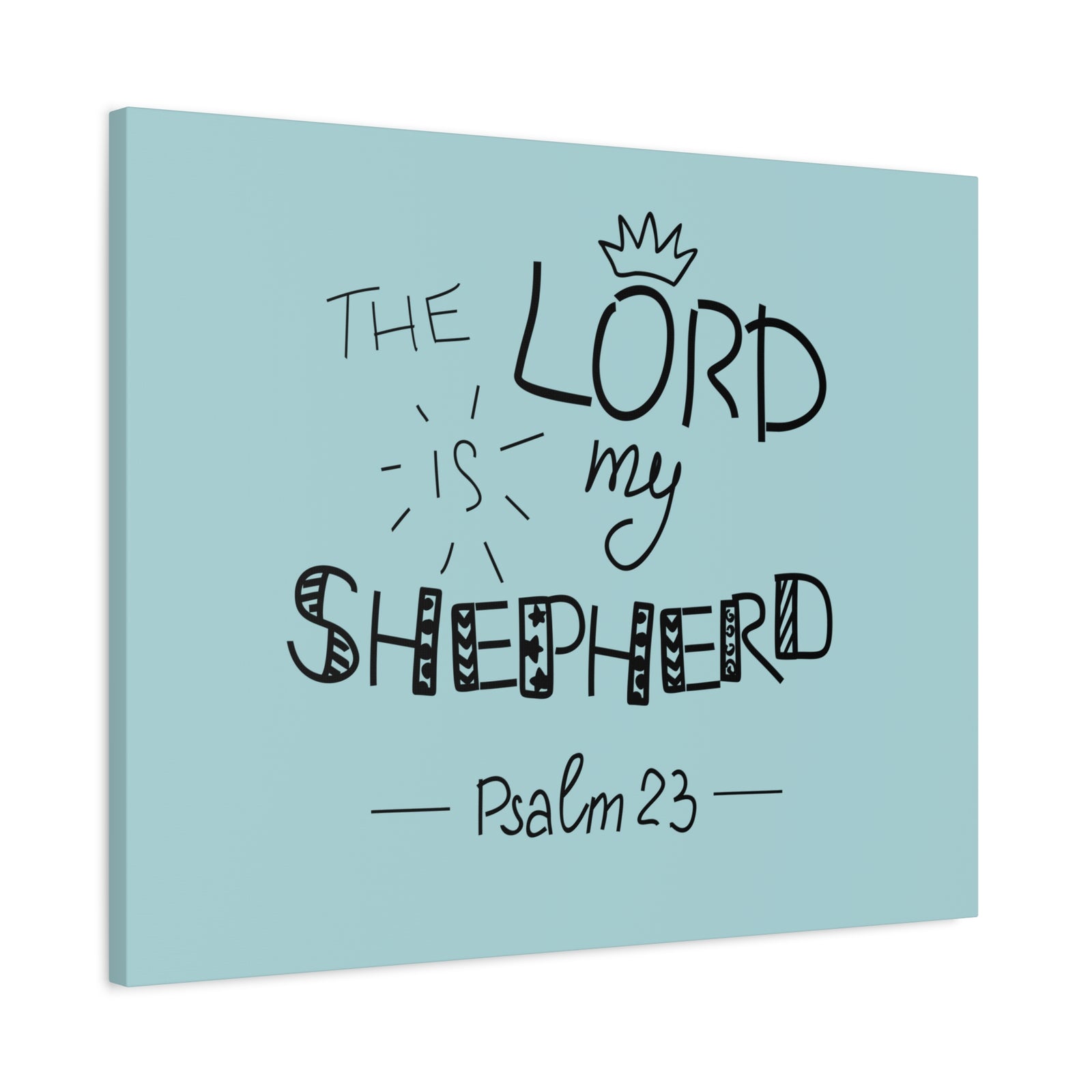 Scripture Canvas The Lord Is My Shepherd Psalm 23 Christian Wall Art Bible Verse Print Ready To Hang-Express Your Love Gifts